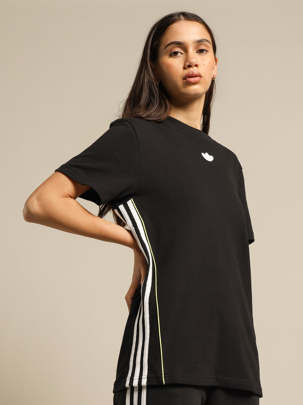 Loose Piping T-Shirt in Black
