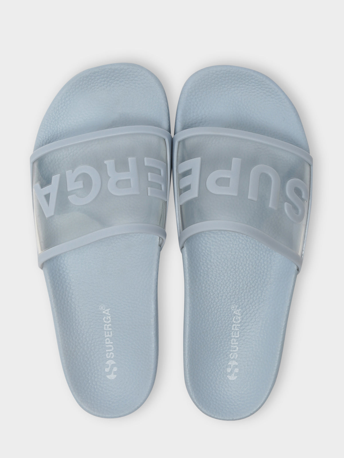 Womens 1908 Slides in Clear Blue