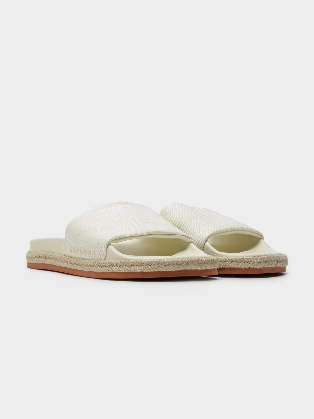 Womens 1908 Organic Canvas Rope Slides in Beige