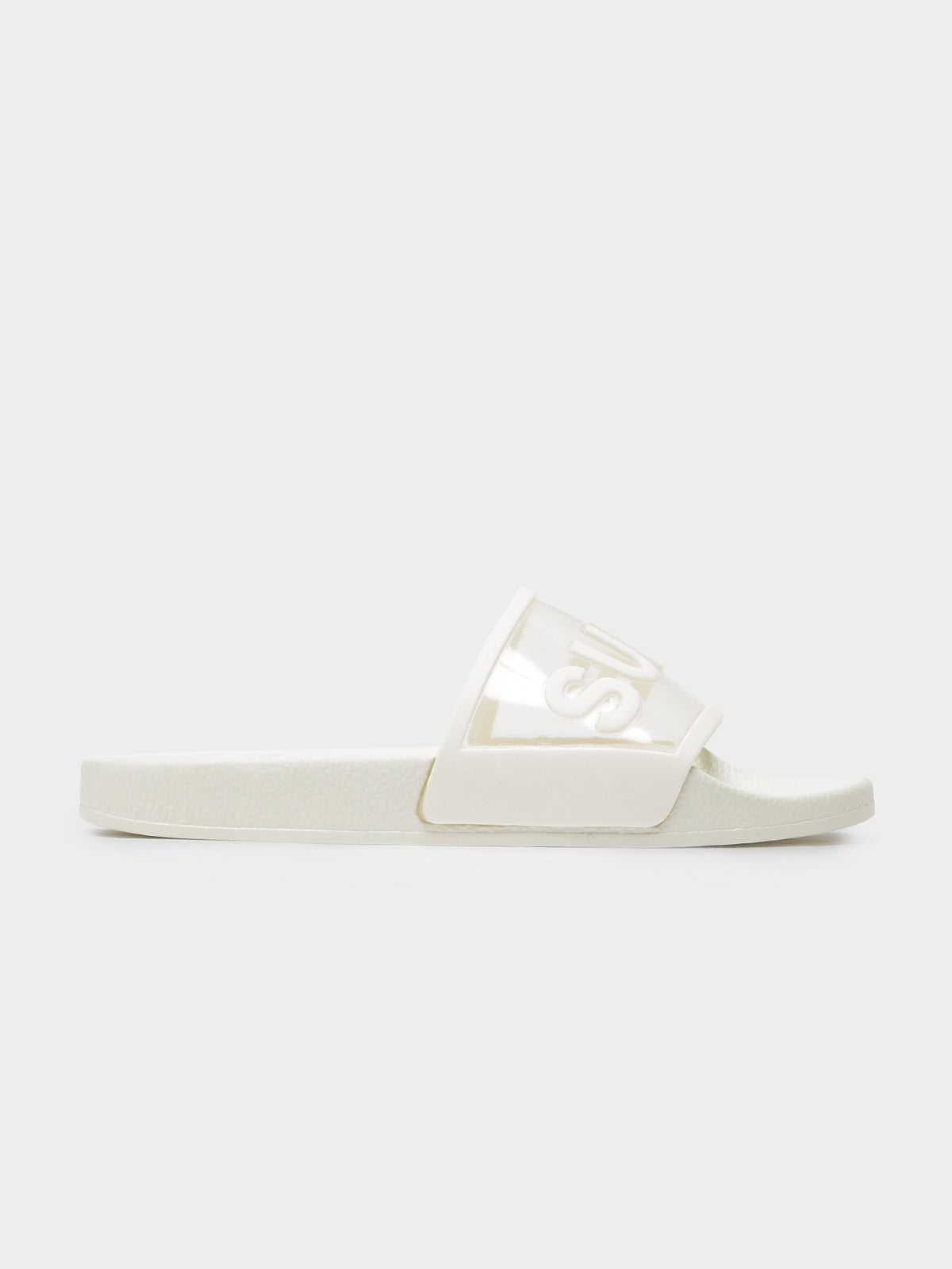 Womens 1908 Slides in Clear Blue