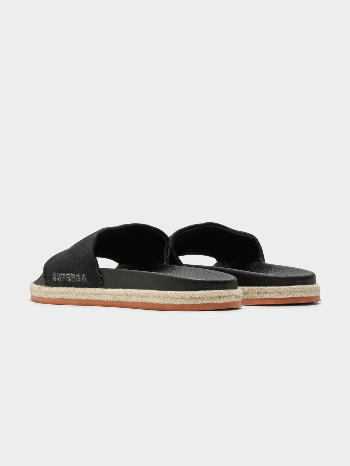 Womens 1908 Organic Canvas Rope Slides in Black