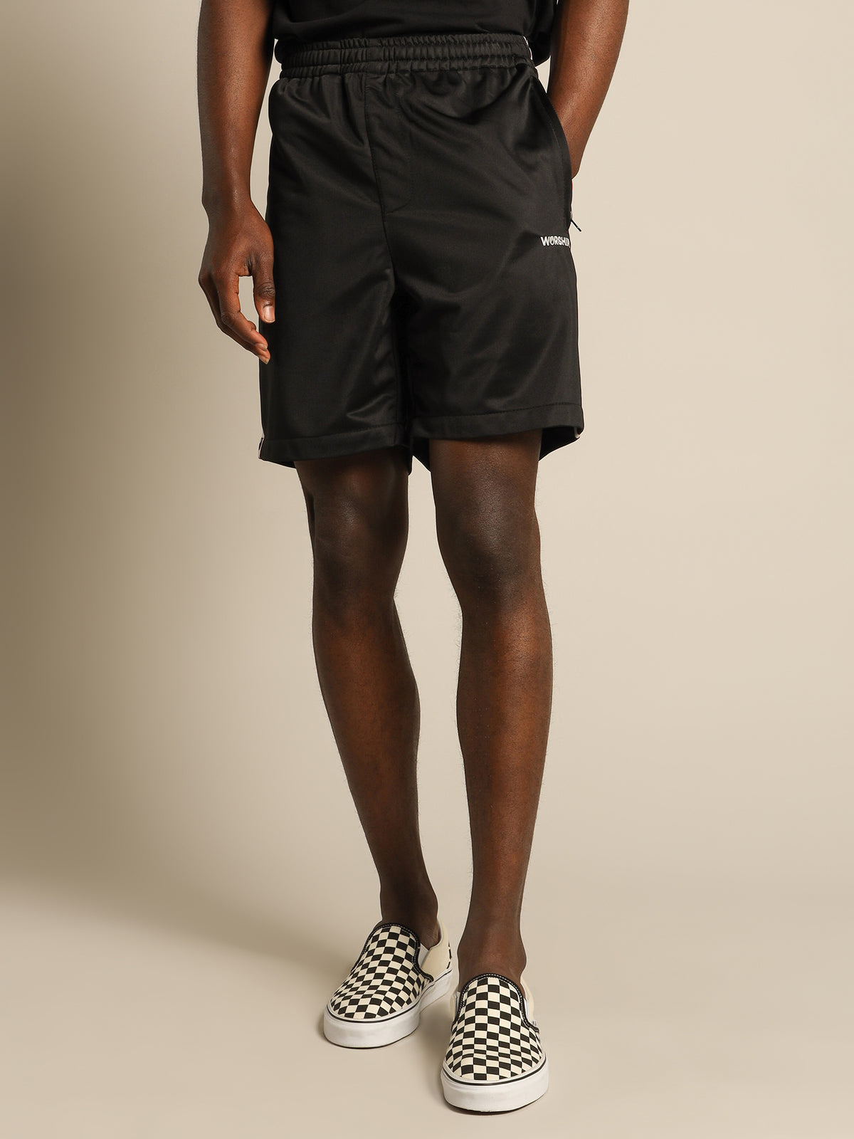 Core Elastic Track Shorts in Black