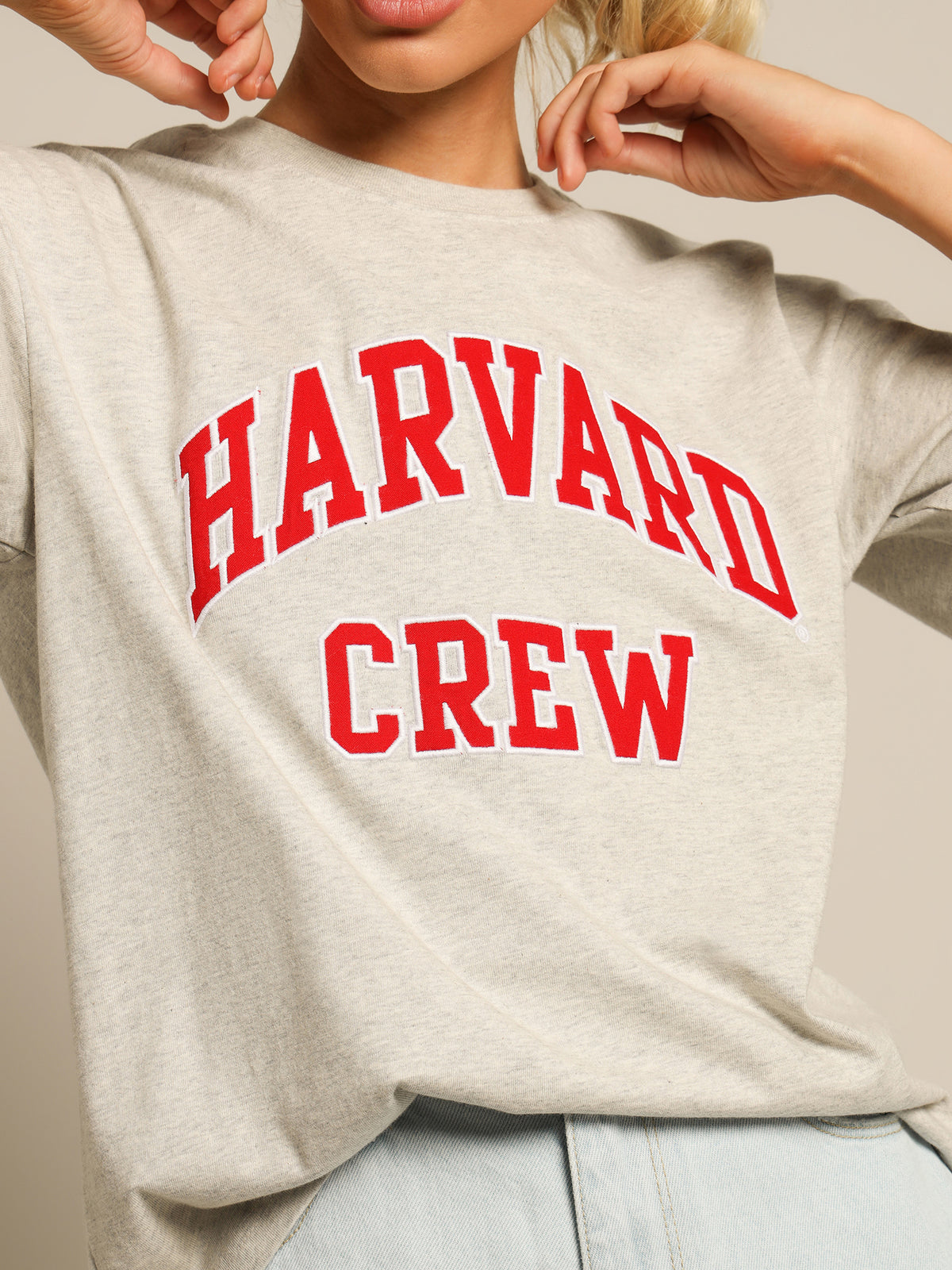 Vintage College Crew T-Shirt in Vintage Marl