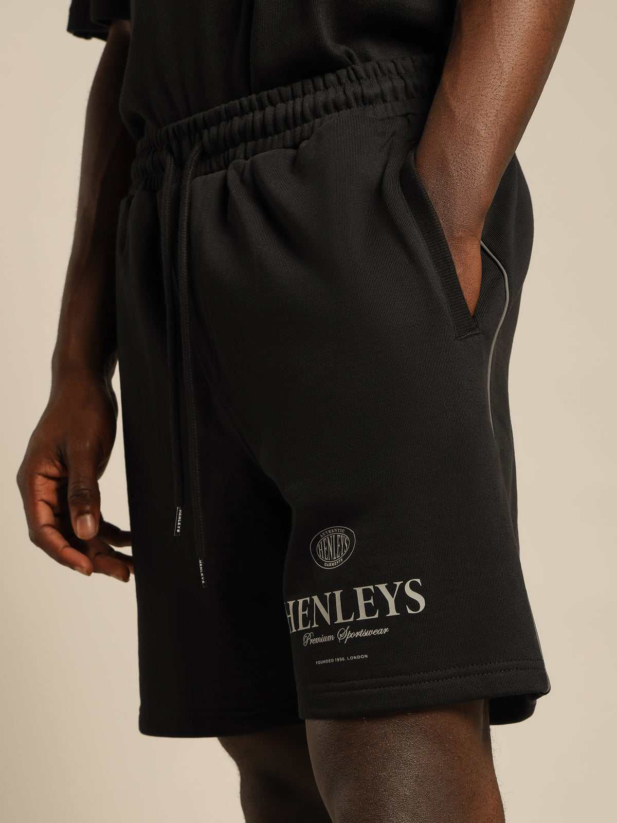 Varsity Reflective Shorts in Black