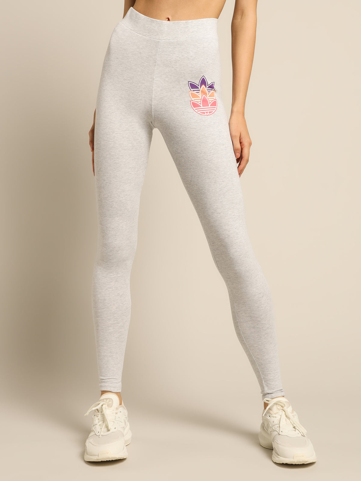 Graphic Tights in Light Grey Heather