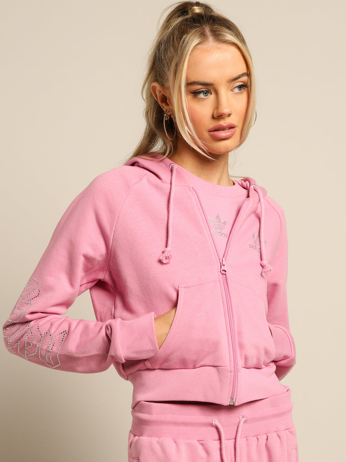 2000 Luxe Cropped Hoodie in Bliss Orchid