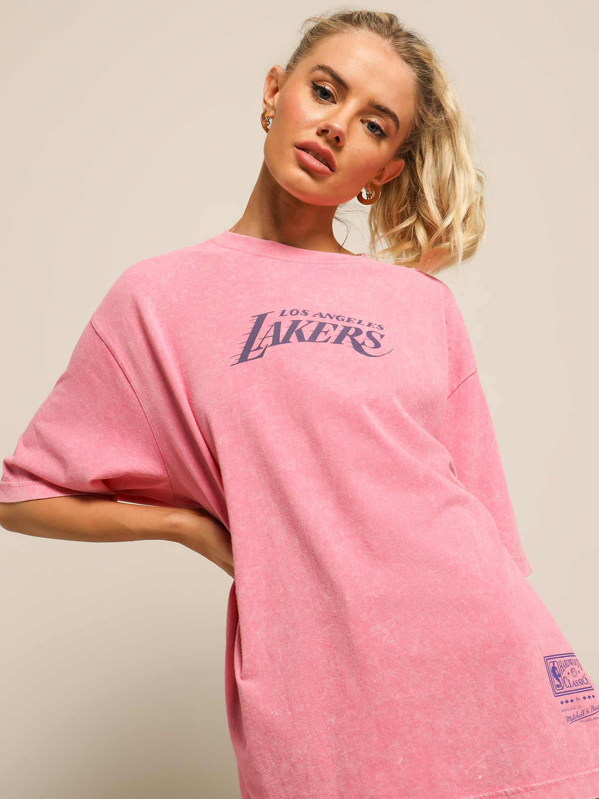 Old School 1987 Lakers T-Shirt in Rose