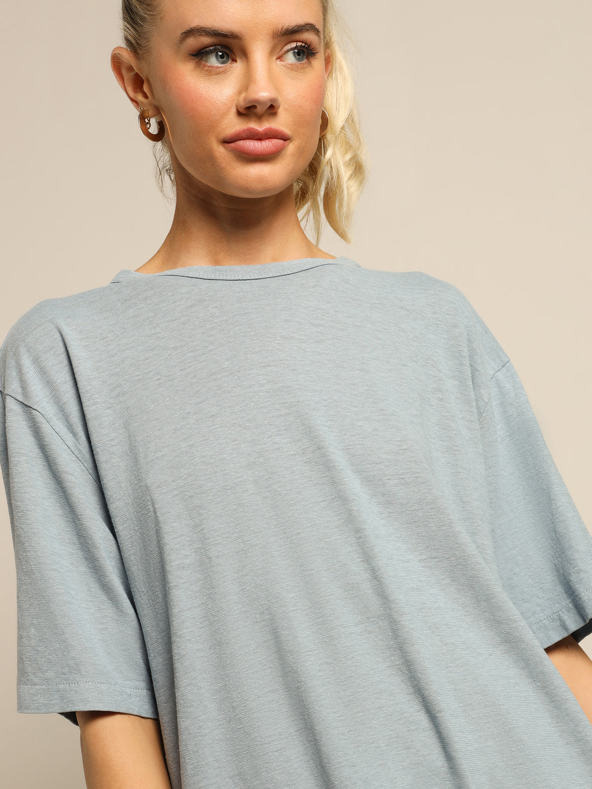 Hemp Box T-Shirt in Steel Blue