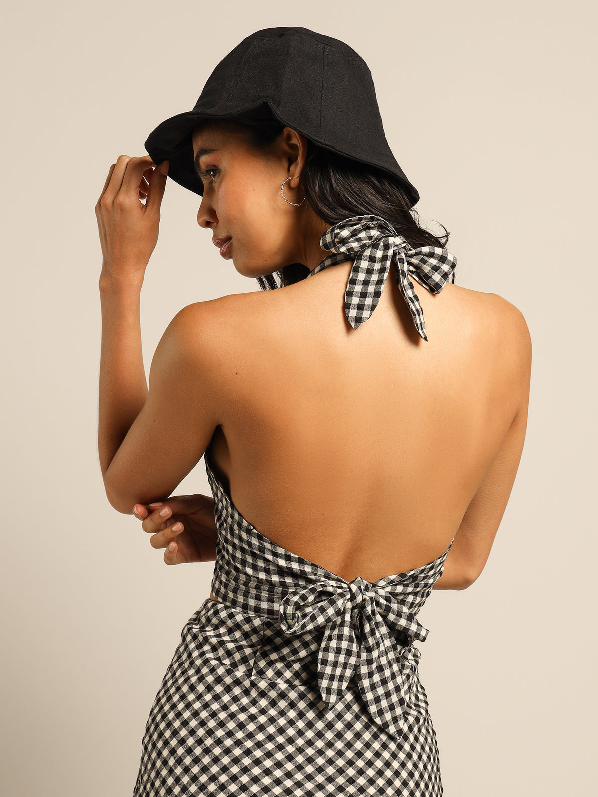 Penny Check Top in Black &amp; White Gingham