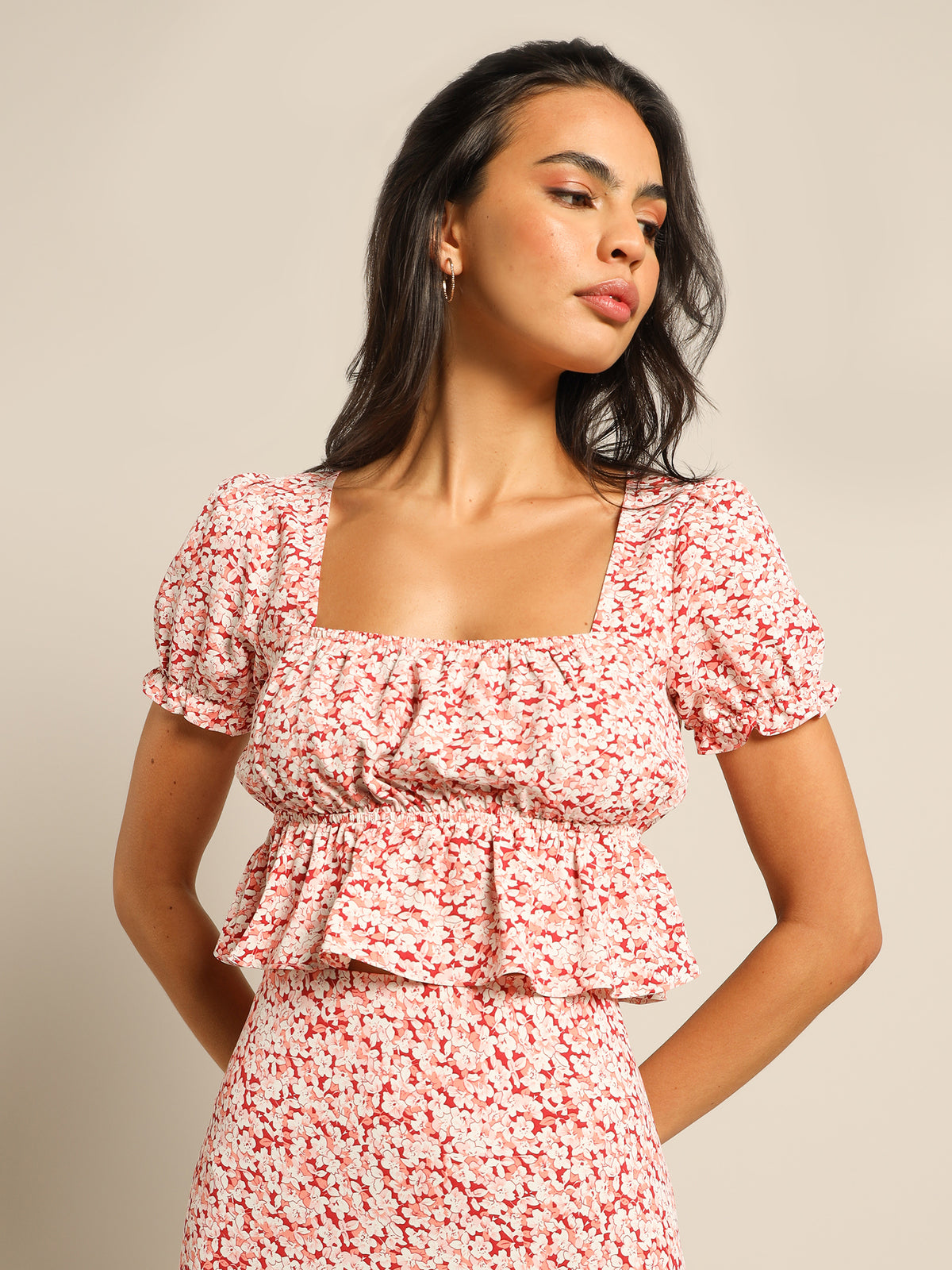 Raya Top in Hibiscus Floral
