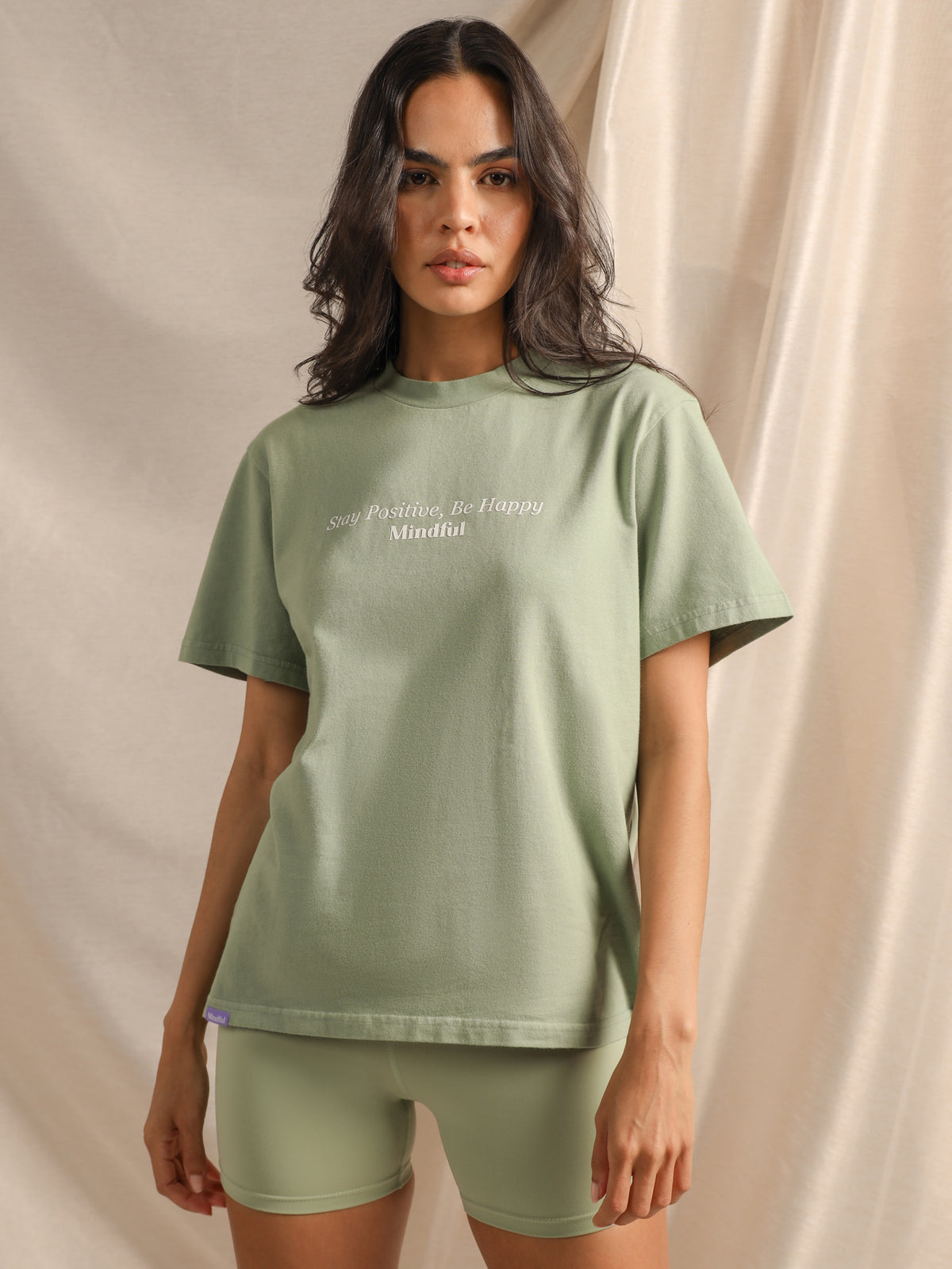 Positive Vibes Only T-Shirt in Sage