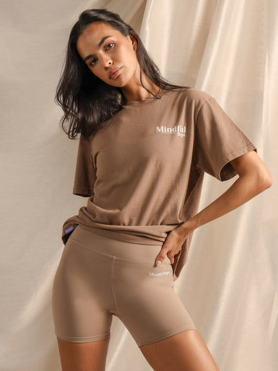 Inhale Logo T-Shirt in Taupe