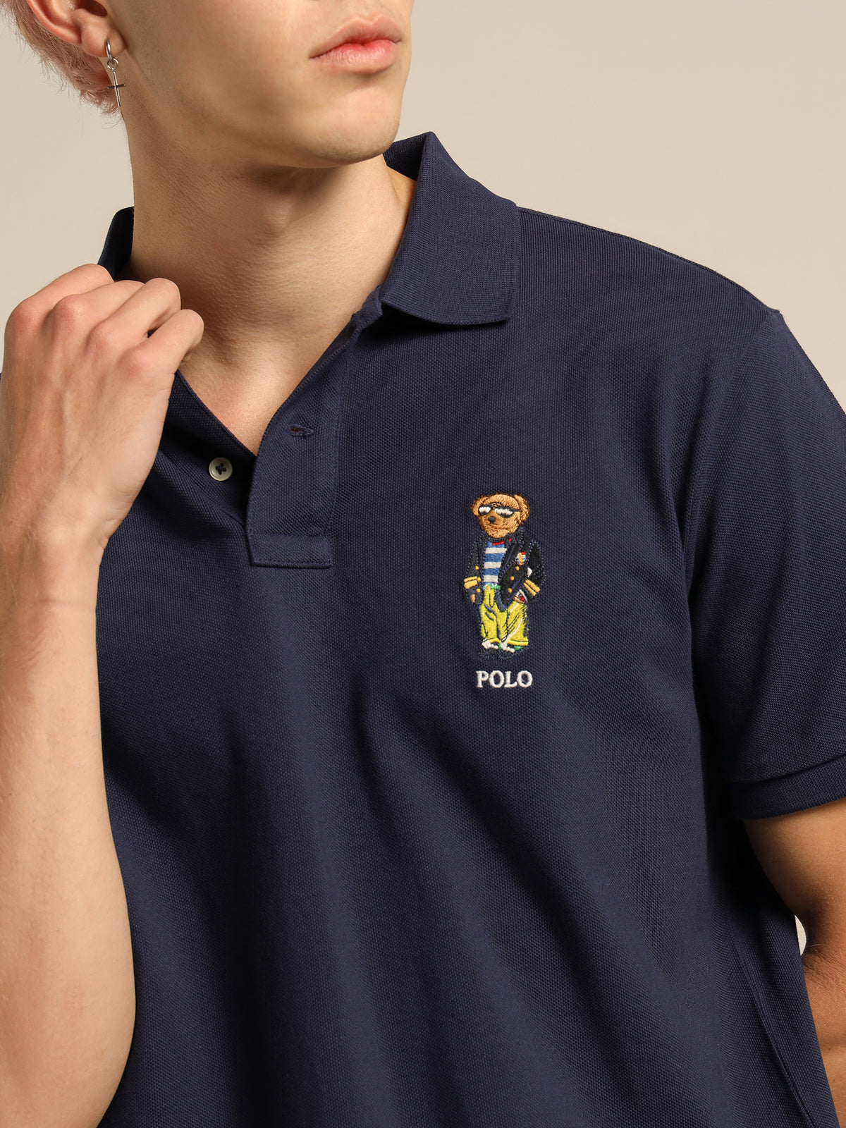 Regatta Bear Polo Shirt in Navy Blue