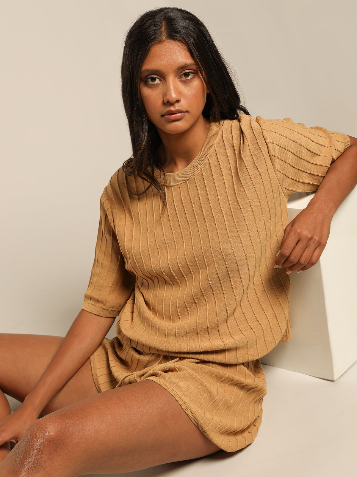 Lexi Knitted Top in Sand