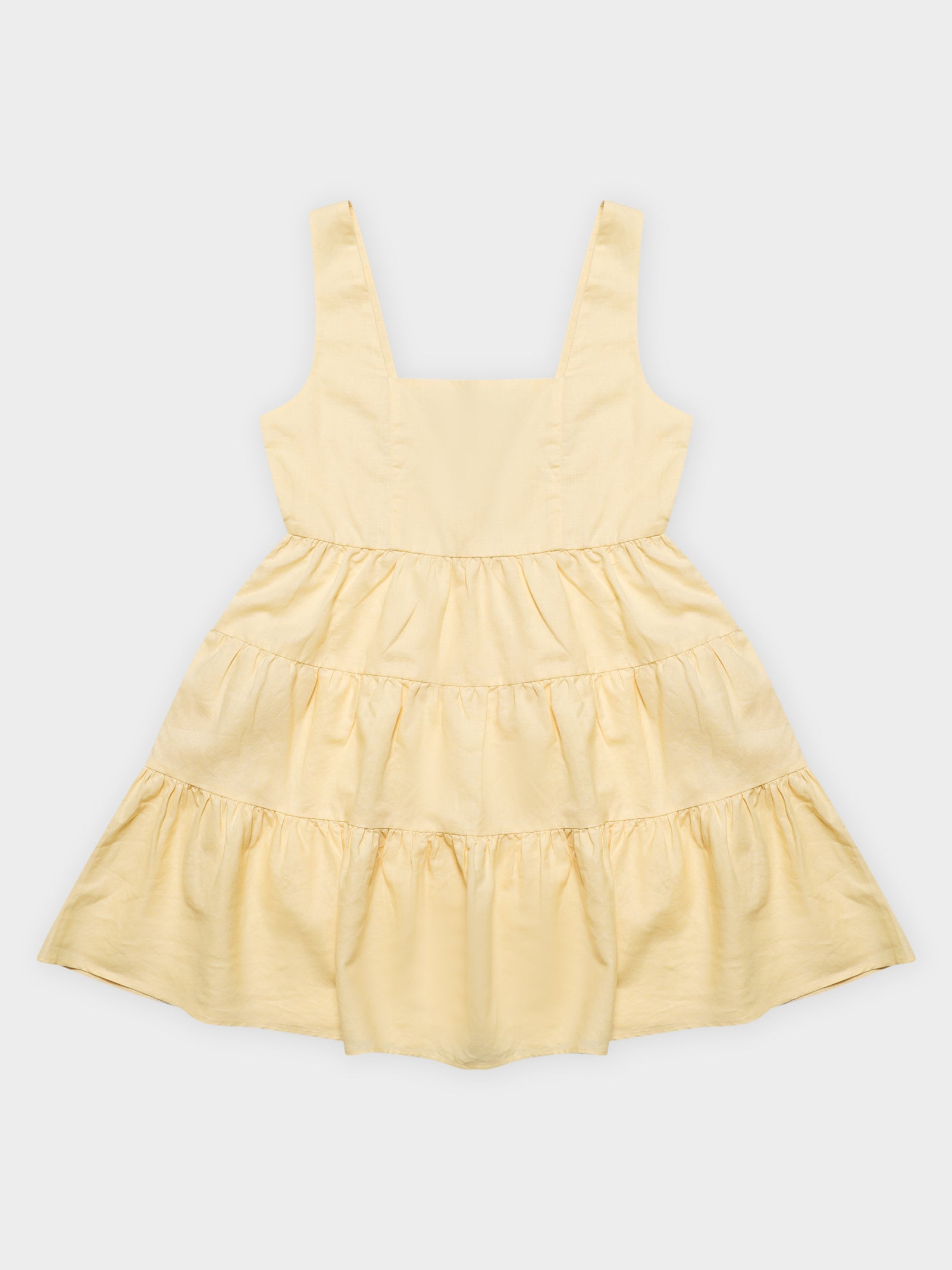 Brea Linen Mini Dress in Lemonade
