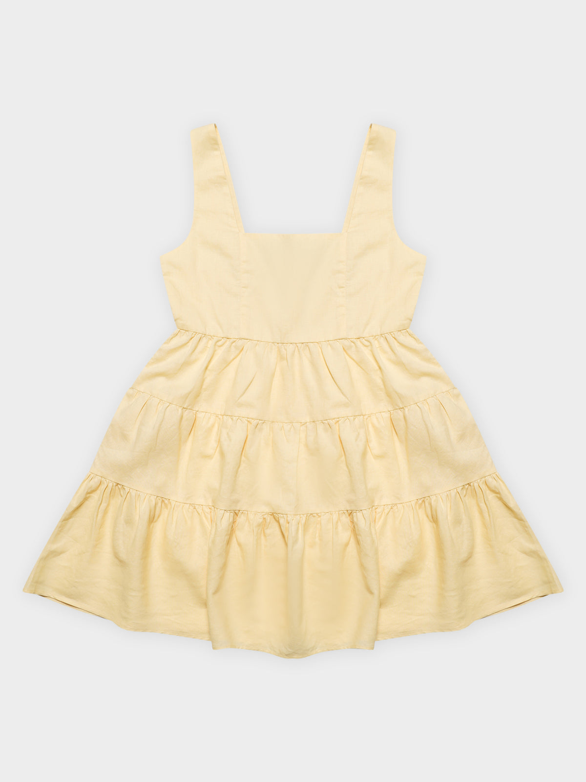 Brea Linen Mini Dress in Lemonade