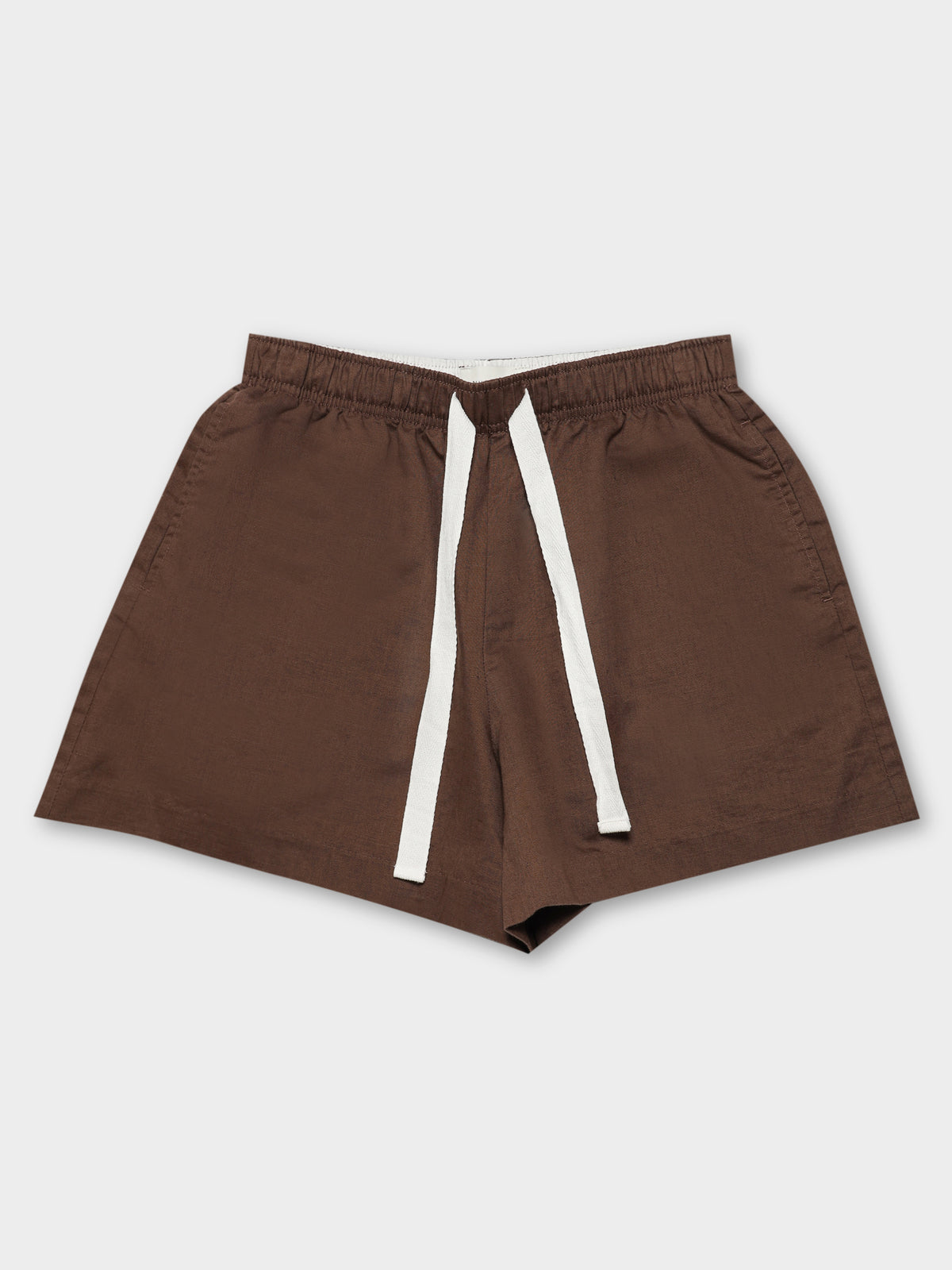 Classic Linen Shorts in Chocolate