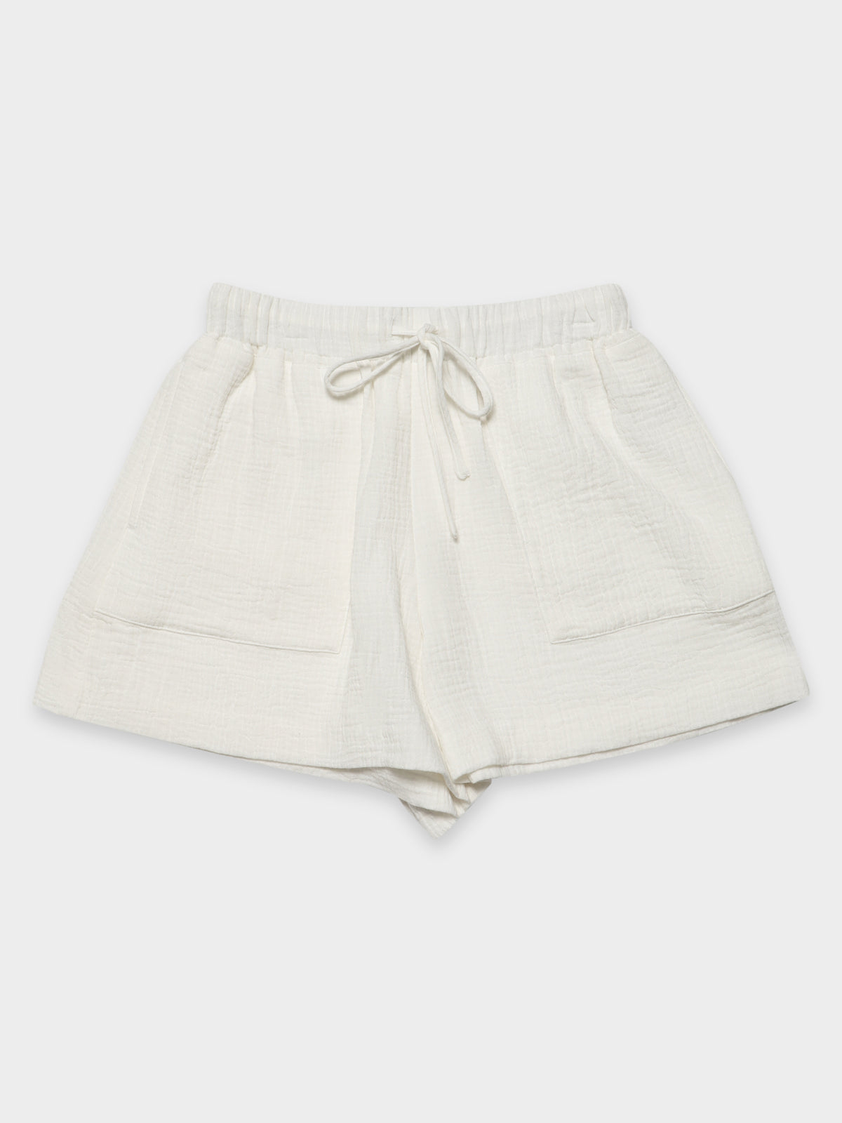 Avril Textured Shorts in White