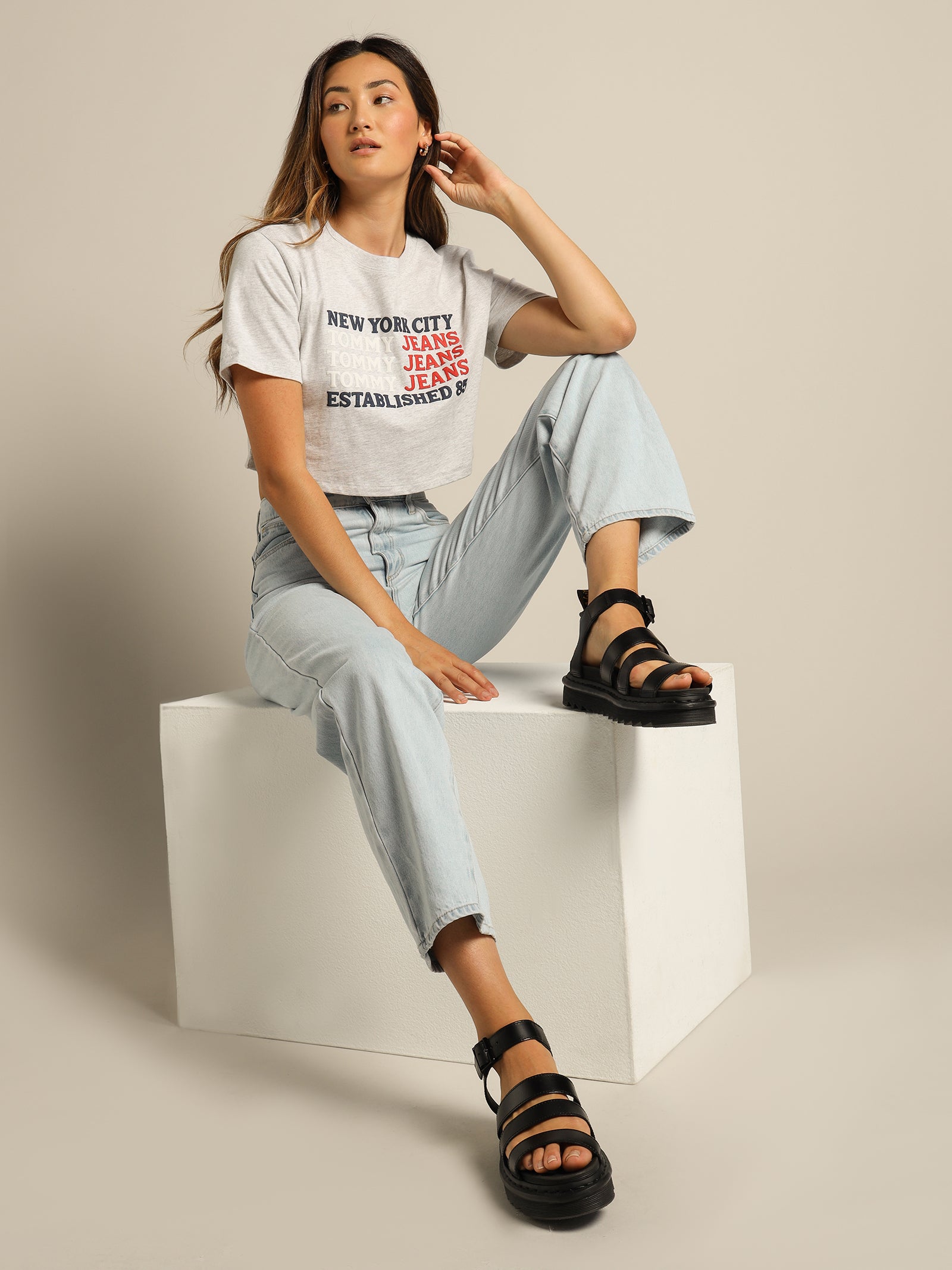 Repeat Logo Crop T-Shirt