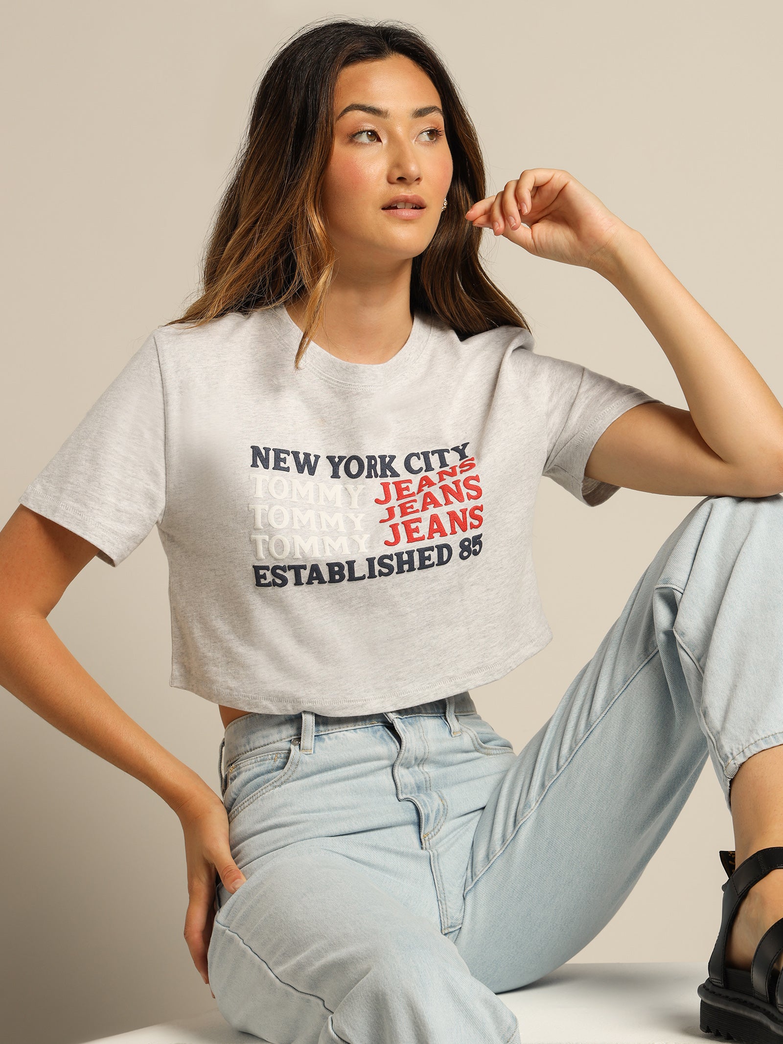 Repeat Logo Crop T-Shirt