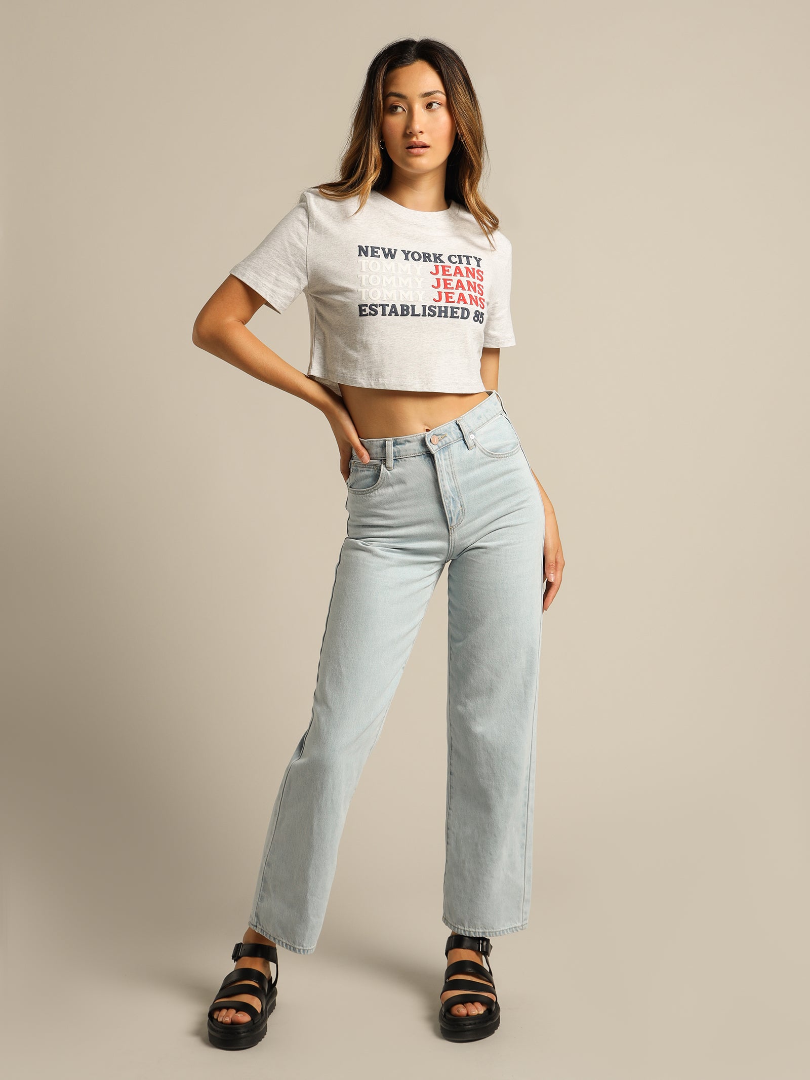 Repeat Logo Crop T-Shirt