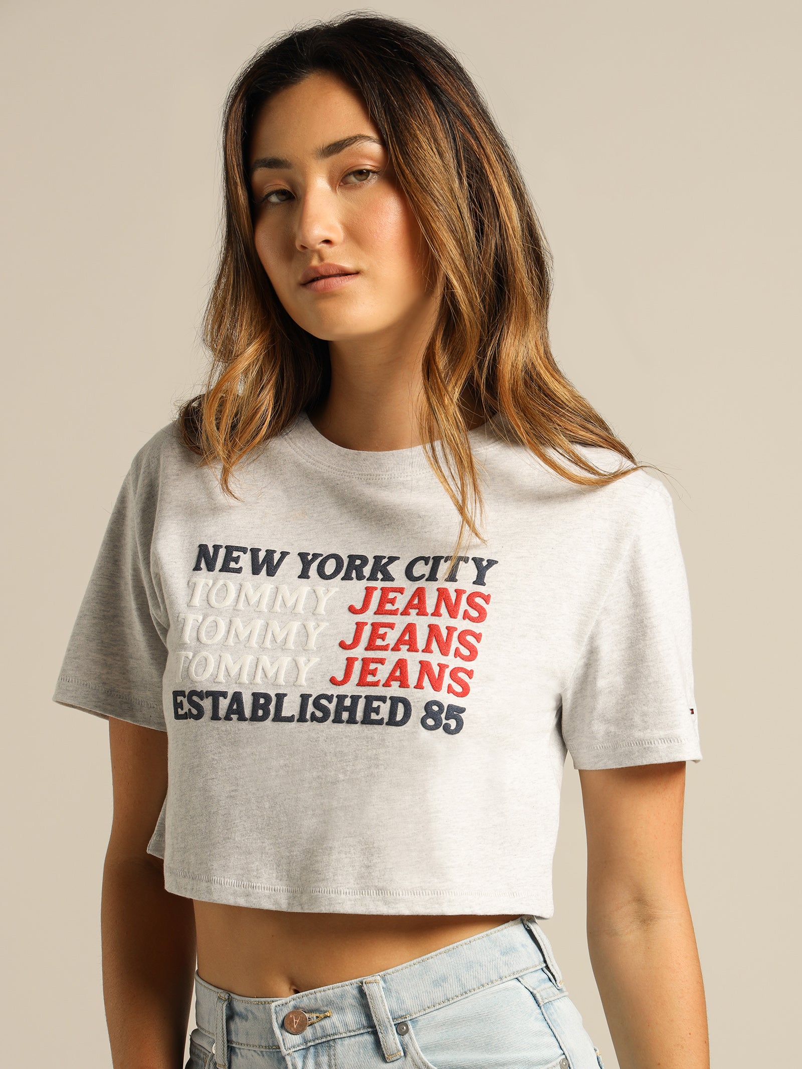 Repeat Logo Crop T-Shirt