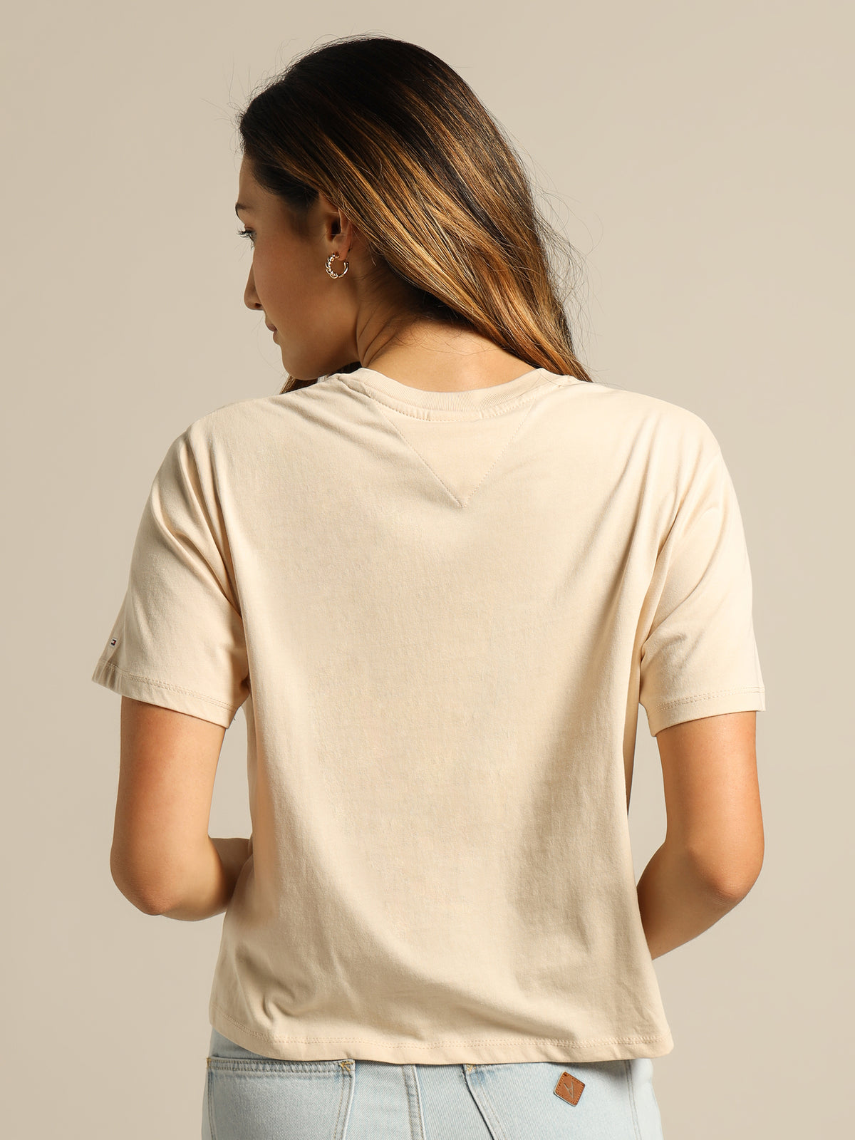 Boxy Cropped T-Shirt in Smooth Stone