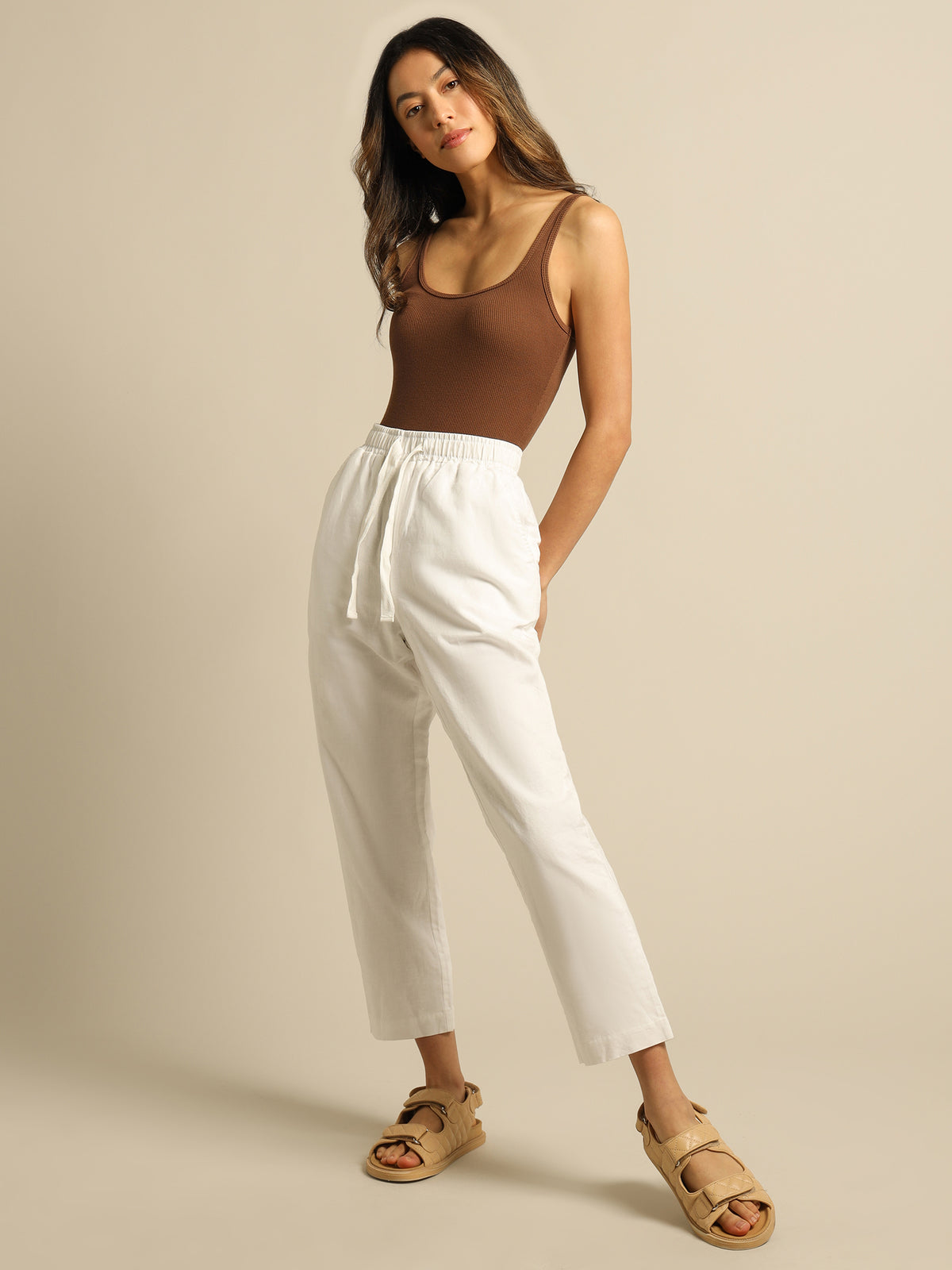 Nude Lucy Dylan Waffle Bodysuit | Chocolate