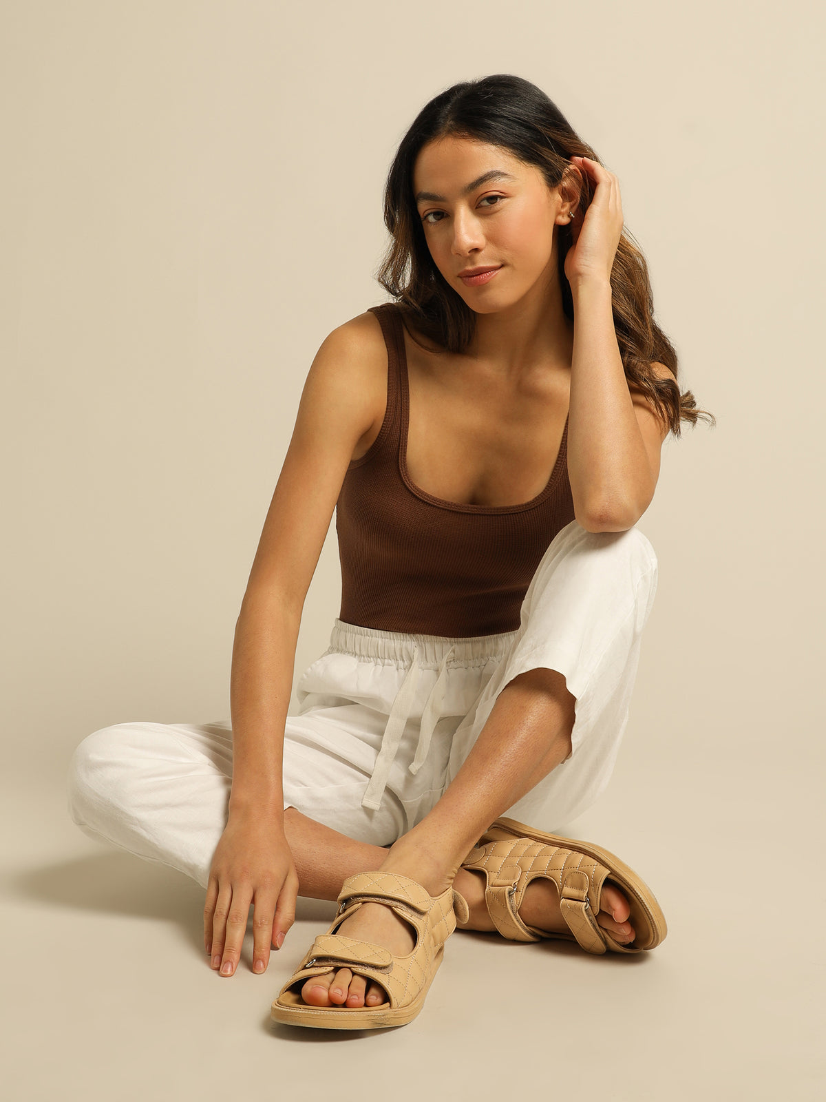 Nude Lucy Dylan Waffle Bodysuit | Chocolate