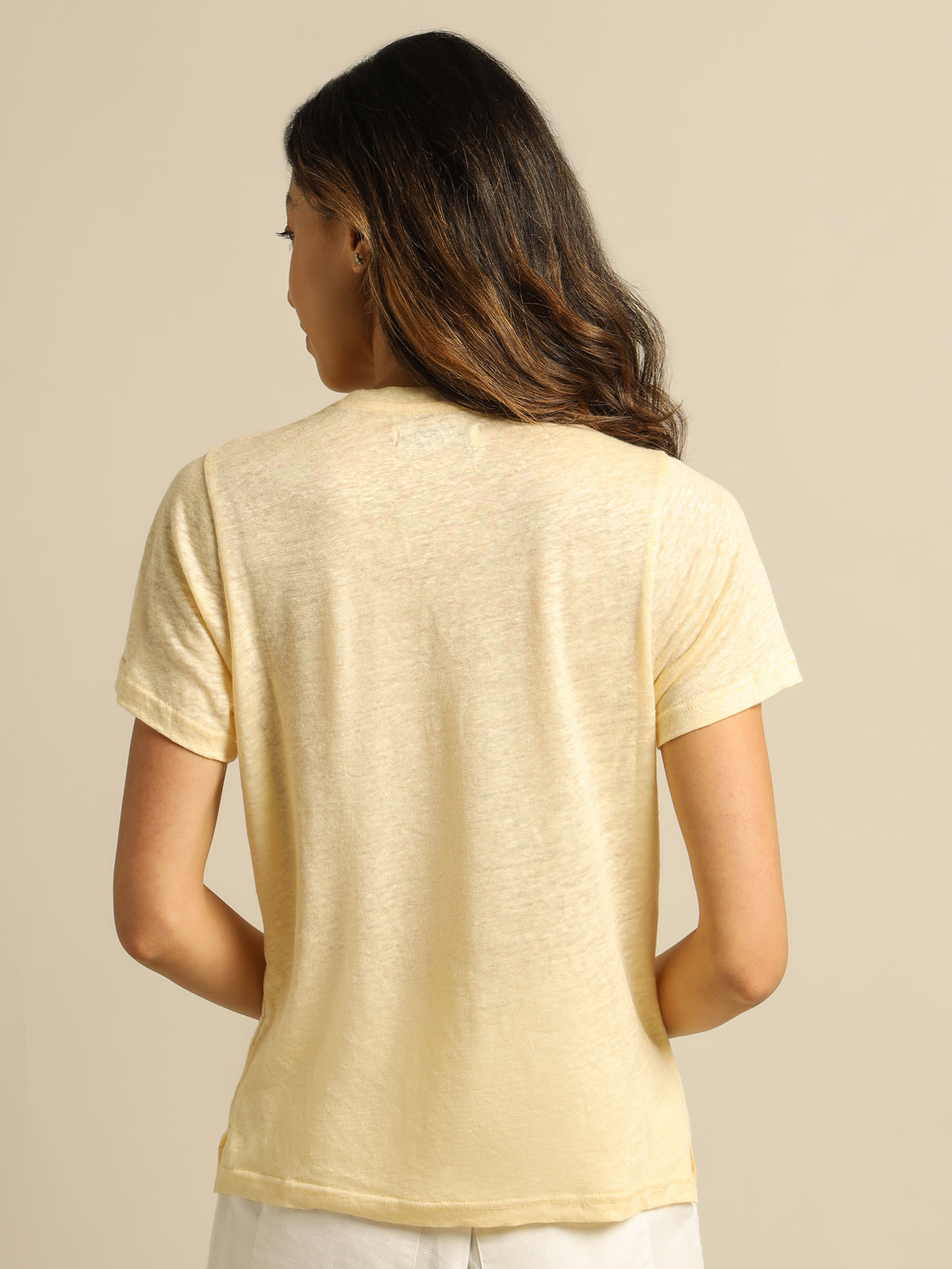 Clara Linen T-Shirt in Lemonade
