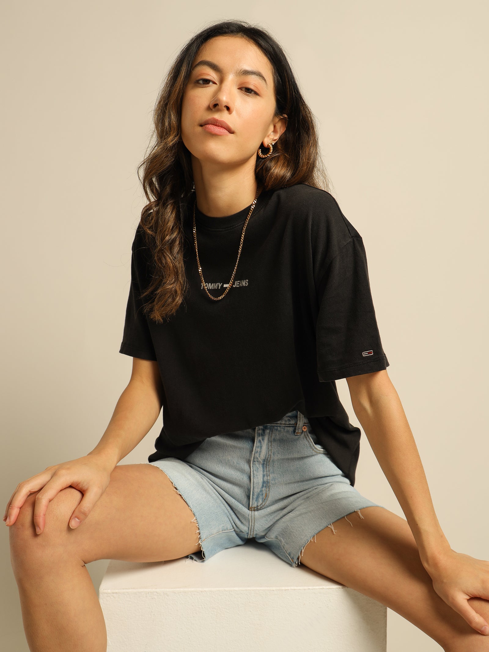 Oversized Reflective Linear T-Shirt