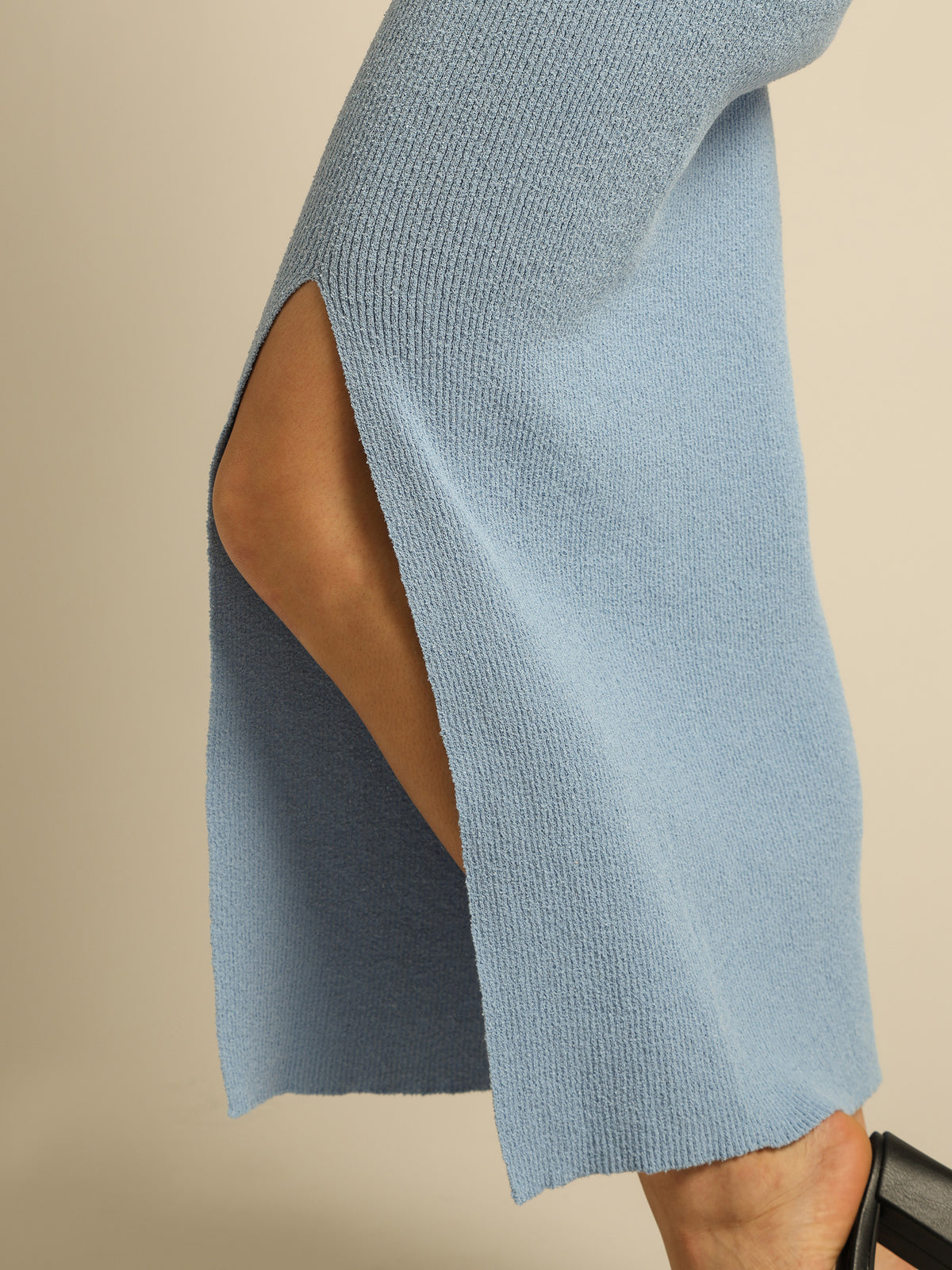 Krista Knit Skirt in Sky Blue