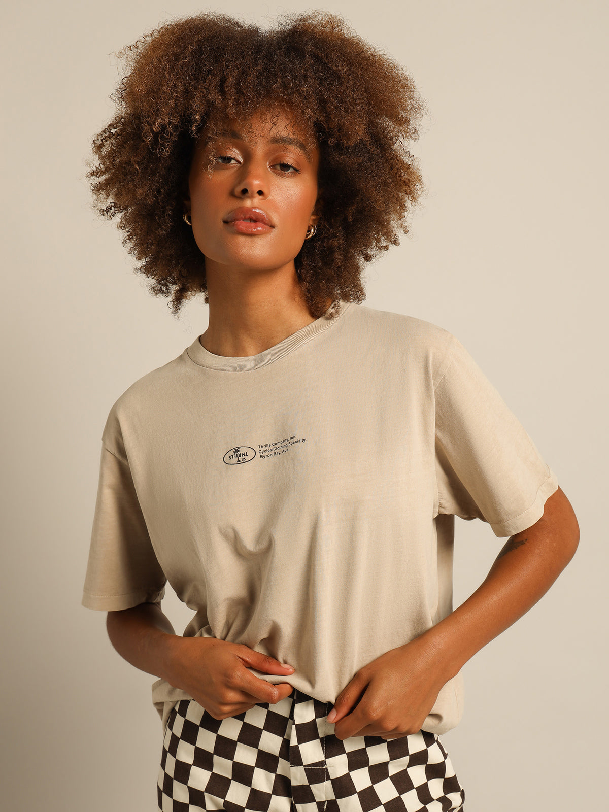 Alignment Merch Fit T-Shirt in Aged Tan