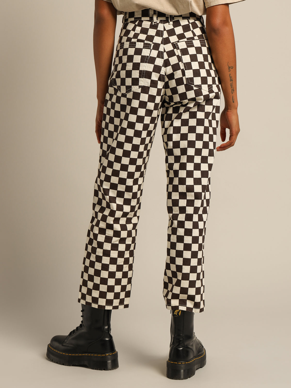 Aalto Pant in Cocoa Checkerboard