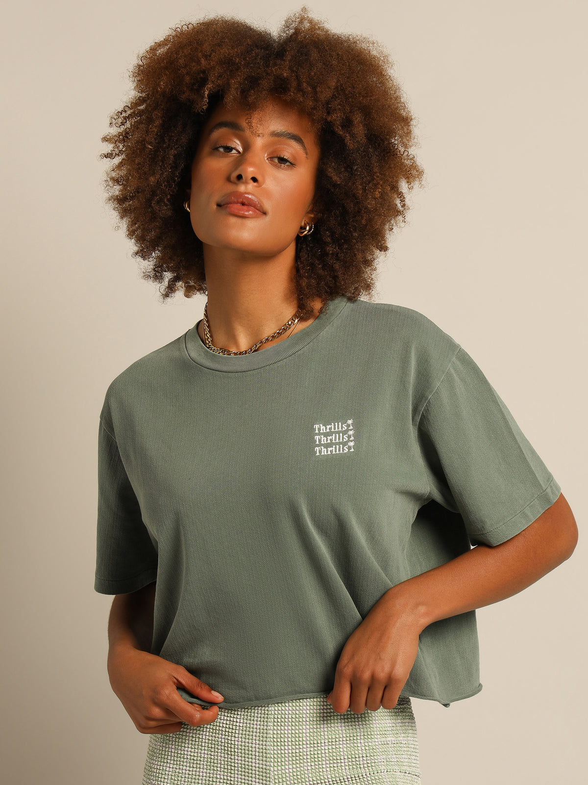 Thrills Embro Unlimited Merch Fit T-Shirt | Lume Green