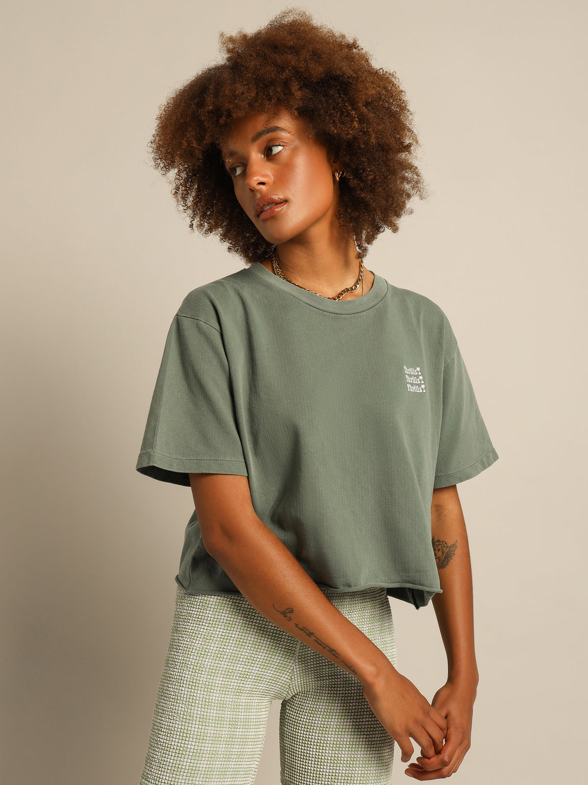 Thrills Embro Unlimited Merch Fit T-Shirt | Lume Green