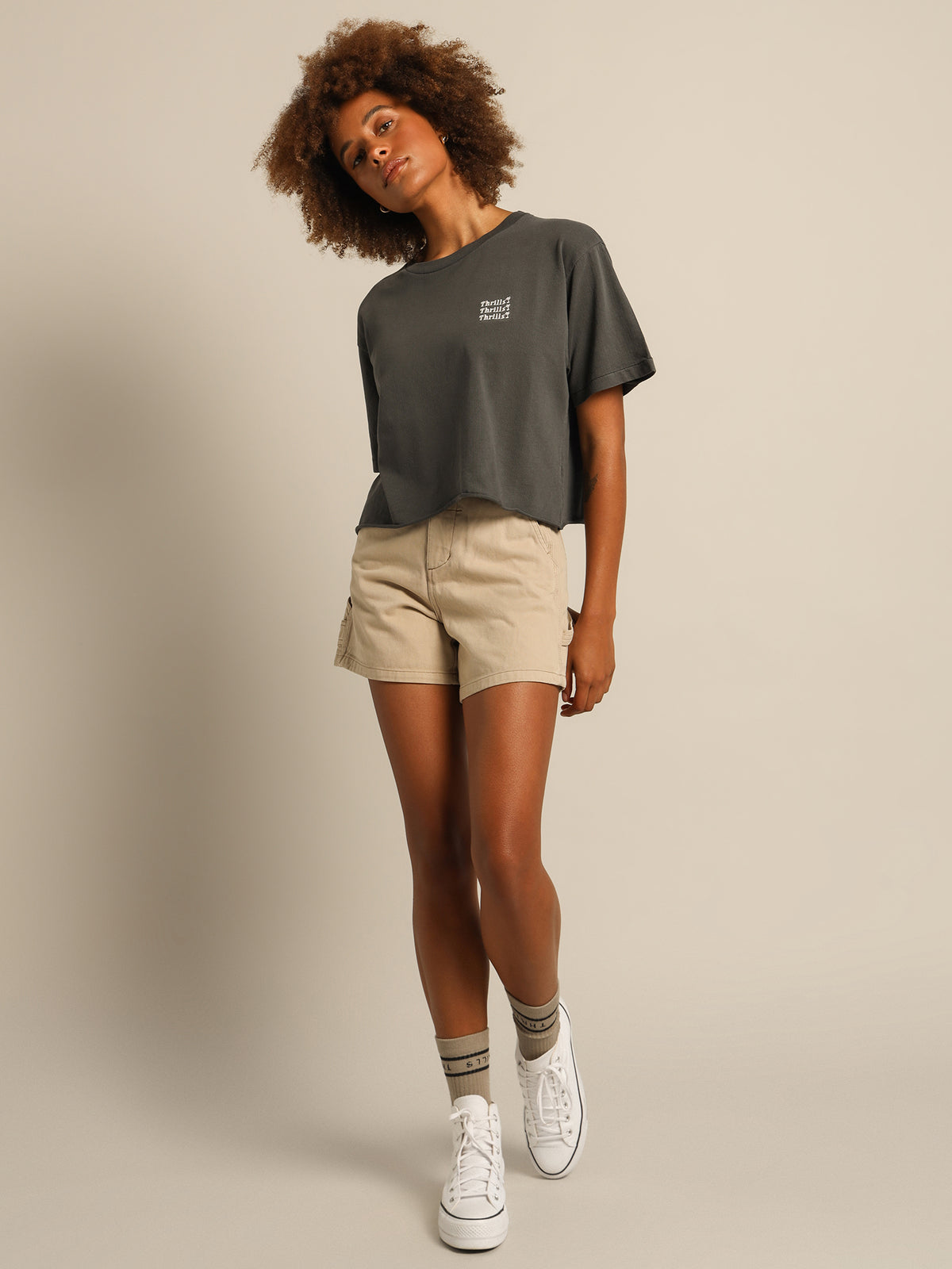 Thrills Carpenter Drill Shorts | Aged Tan