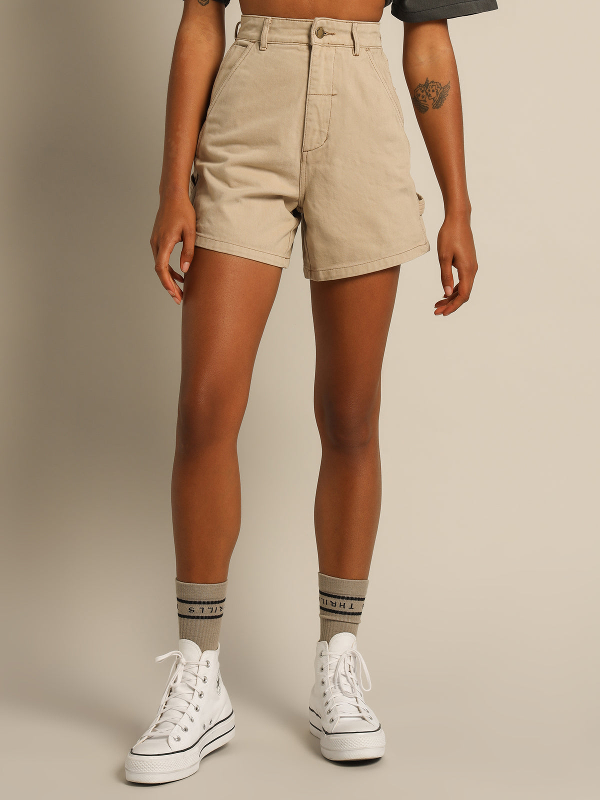 Thrills Carpenter Drill Shorts | Aged Tan