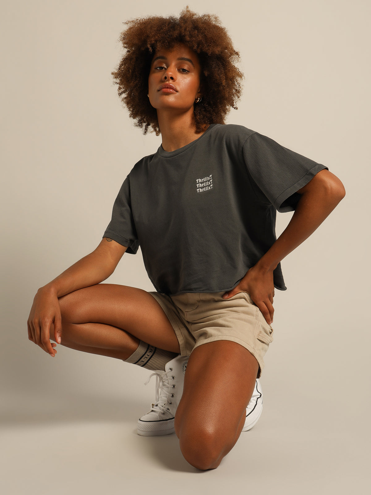 Thrills Carpenter Drill Shorts | Aged Tan