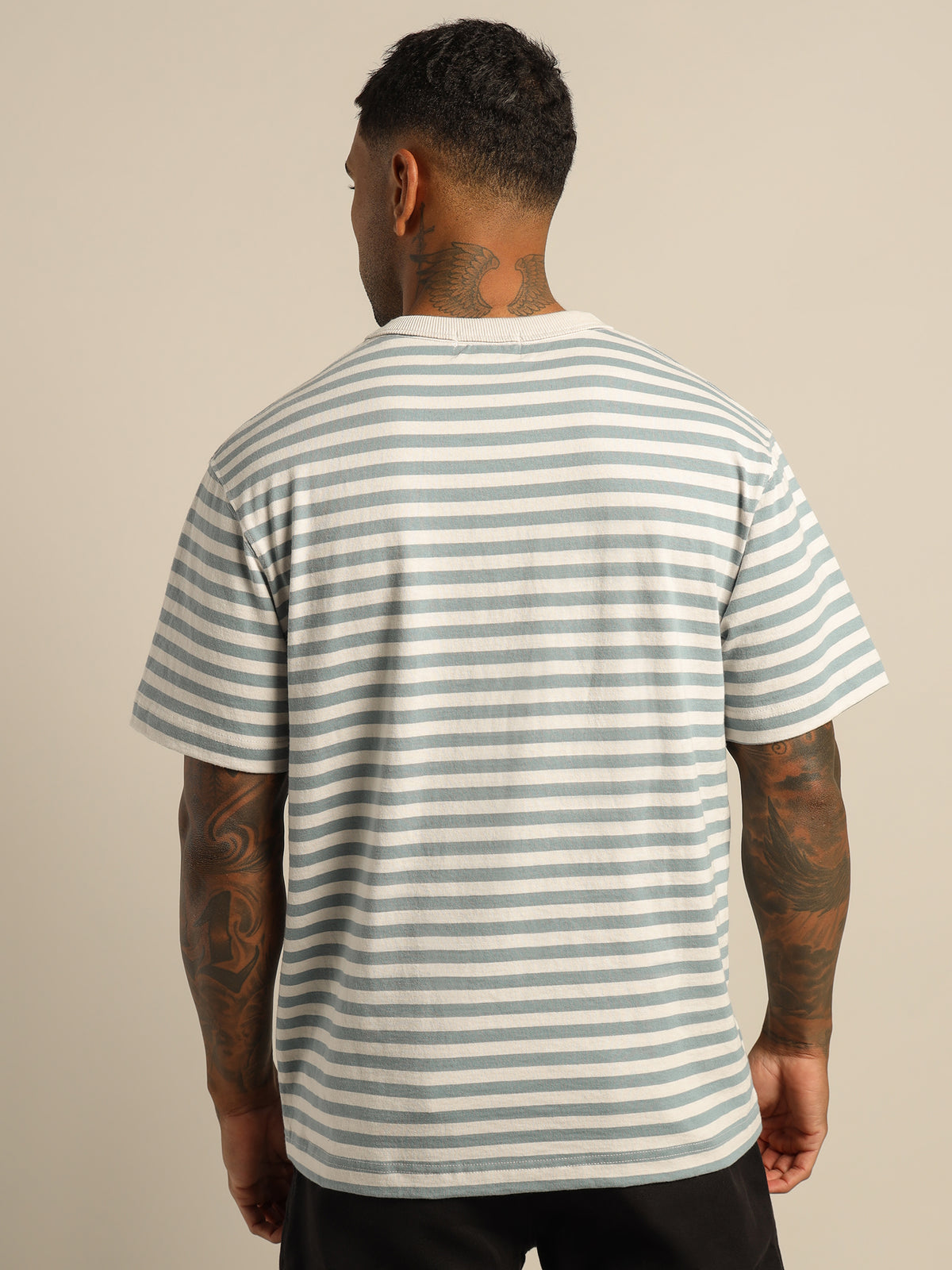 Article One Heavyweight Logo T-Shirt | Ecru Stripe