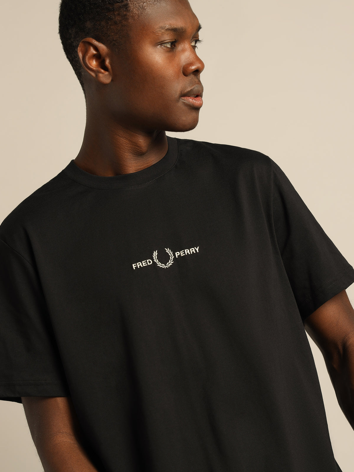 Embroidered T-Shirt in Black