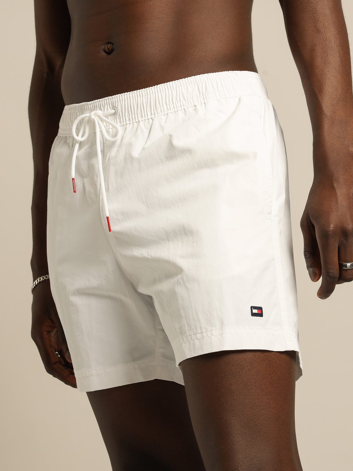 Tommy Solid Swim Shorts in White