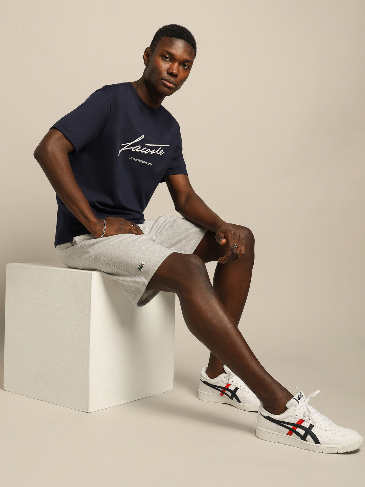 Lacoste Signature Jersey T-Shirt | Navy