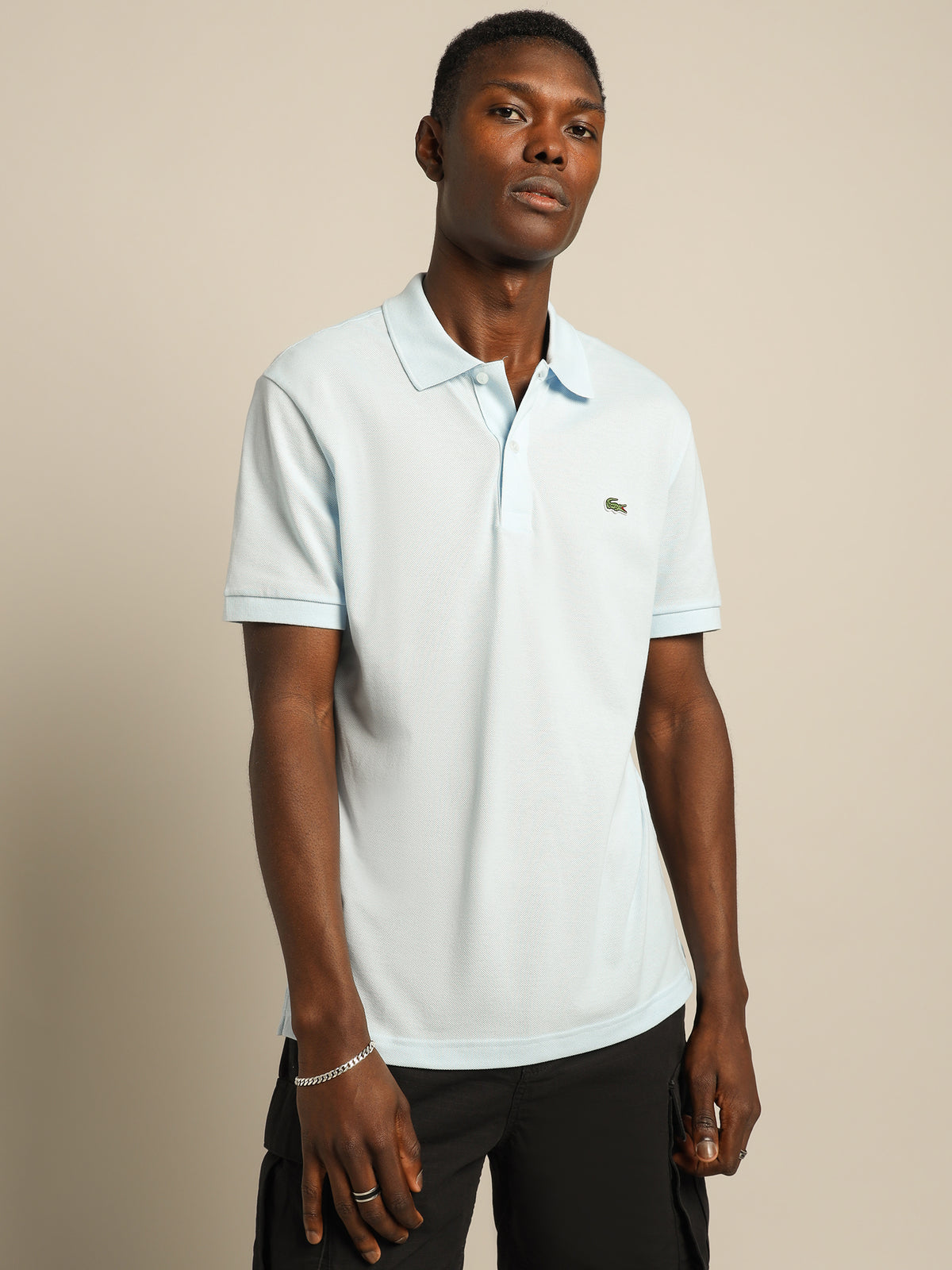 Slim Fit Polo Shirt in Light Blue