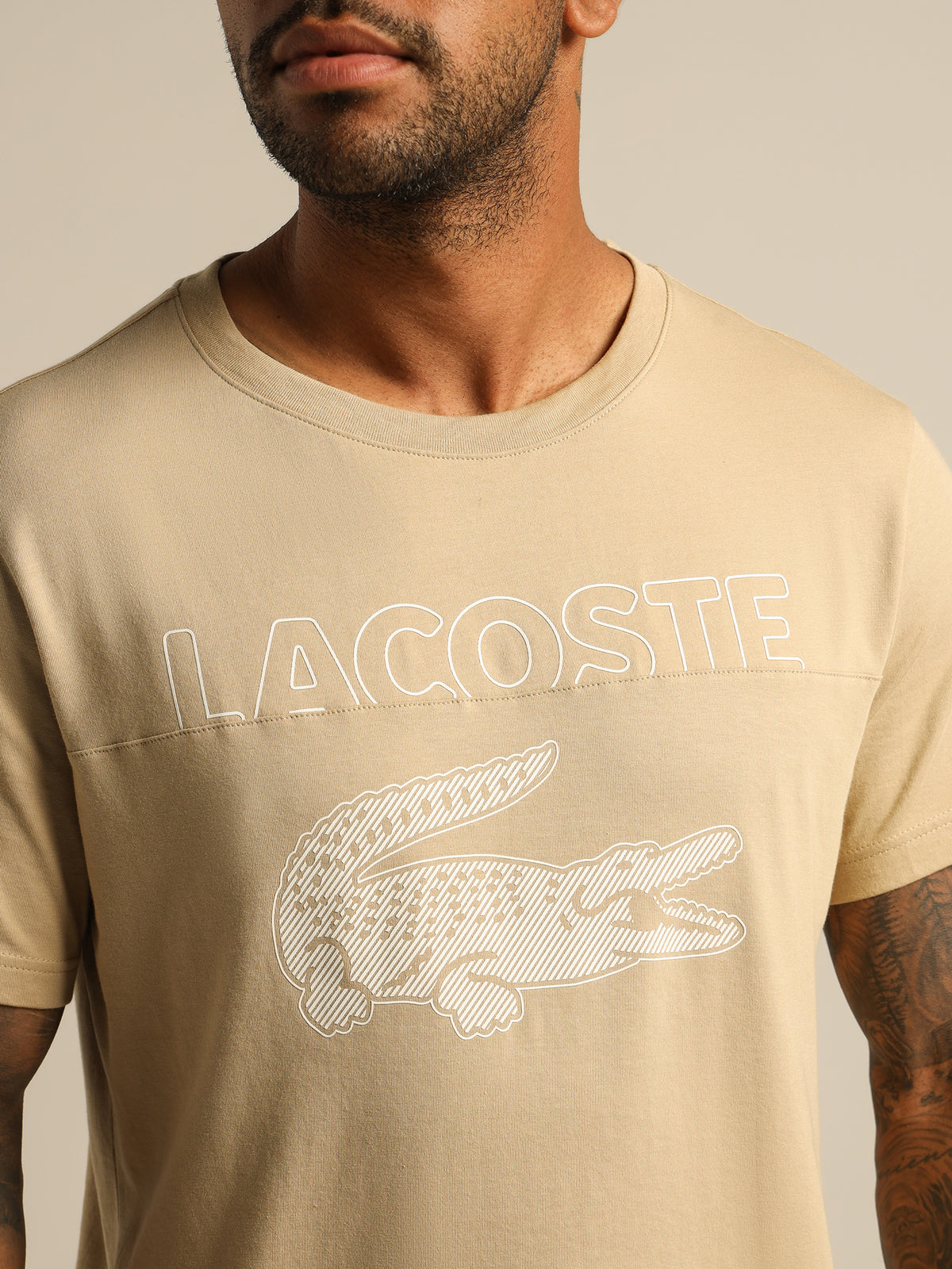 Lacoste Logo T-Shirt in Beige
