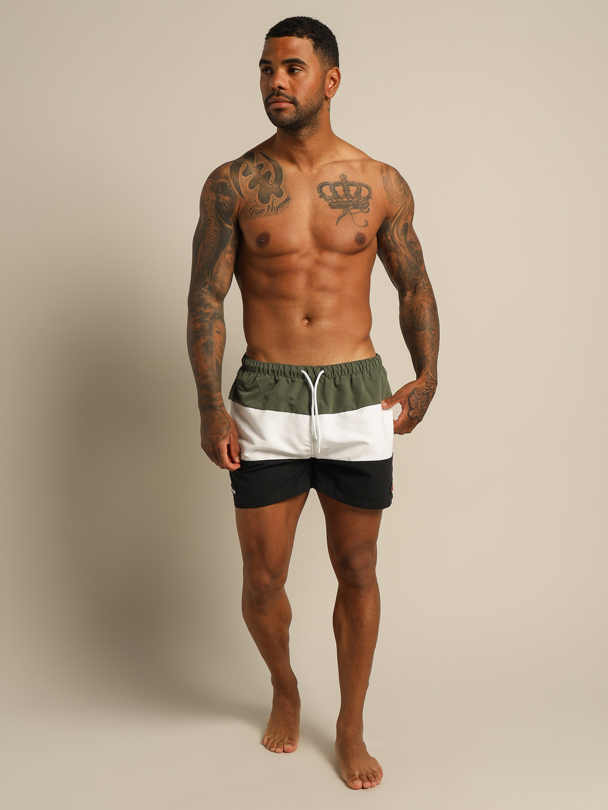 Ellesse Cielo Swim Shorts | Dark Green/White/Black