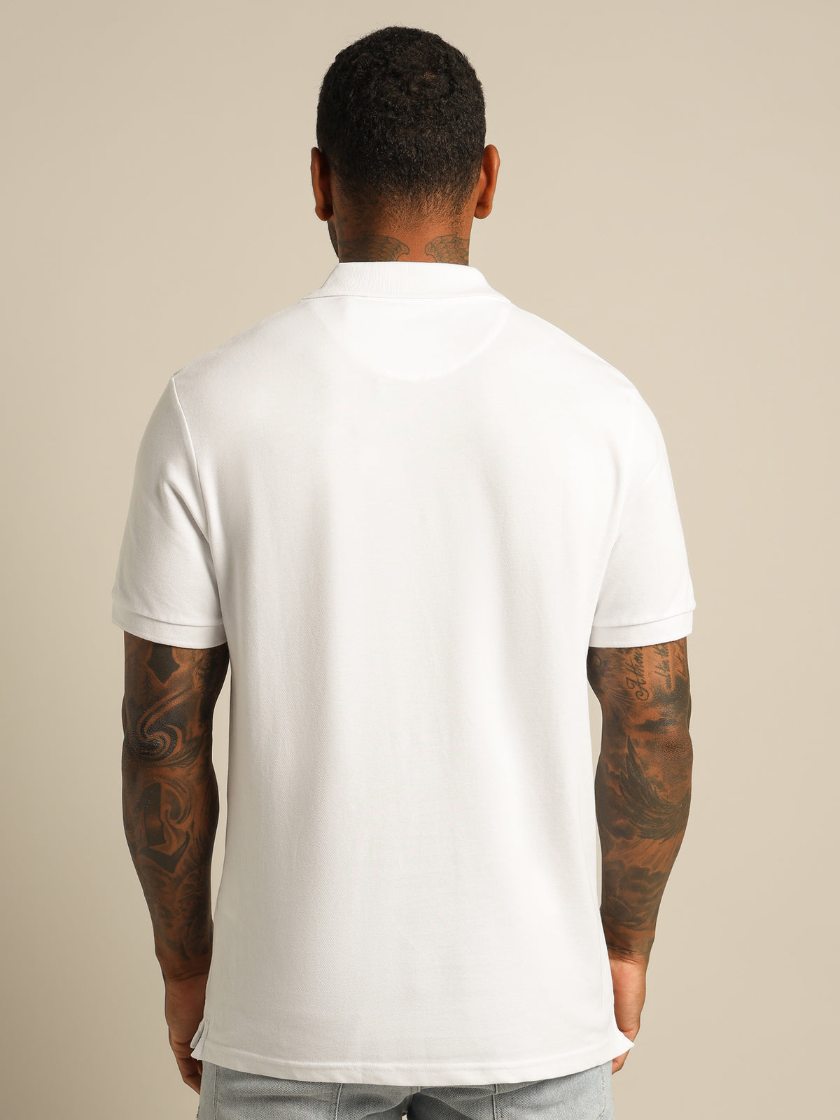 Plain Polo Shirt in White