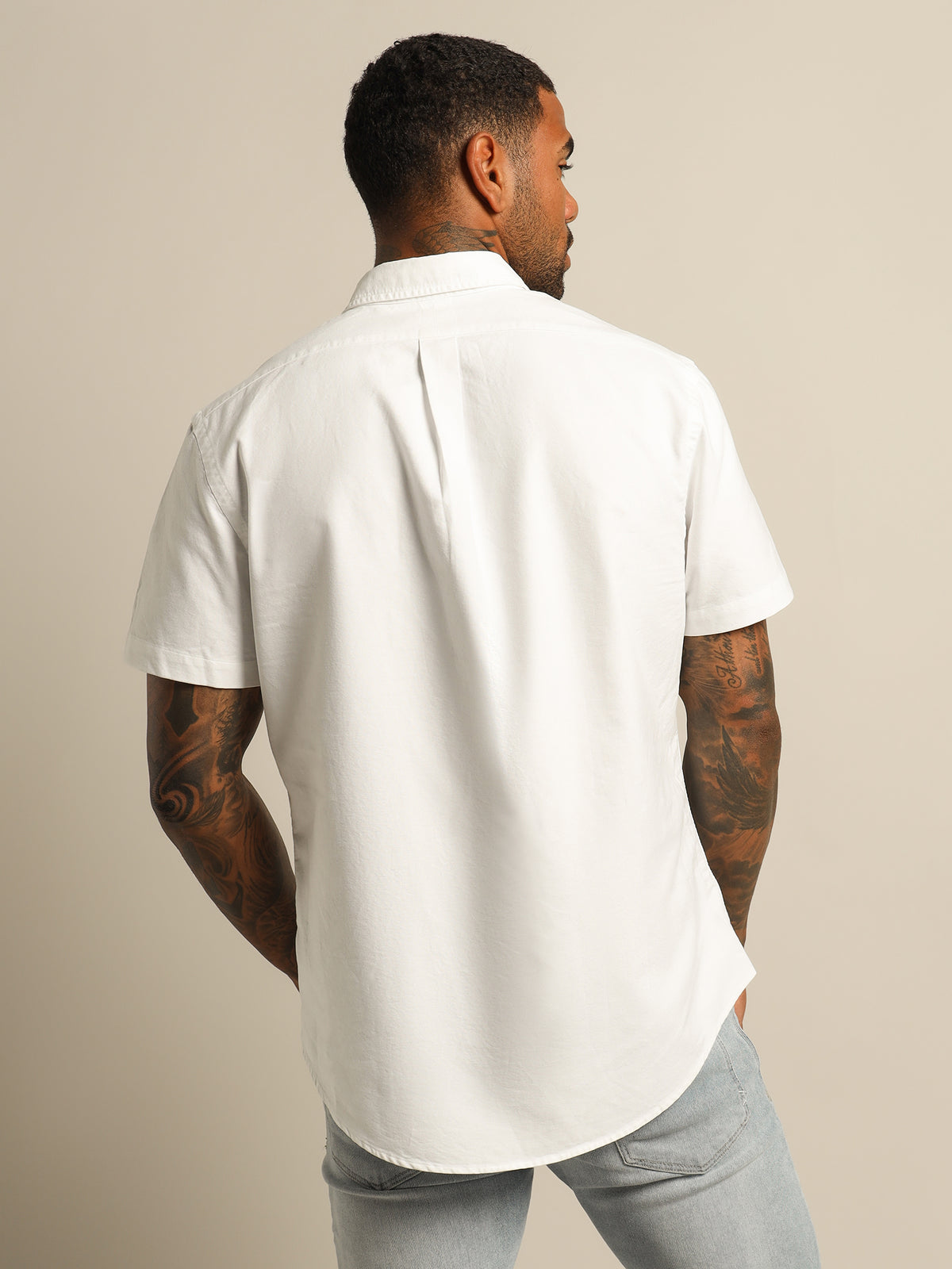 Short Sleeve Sport Shirt in White