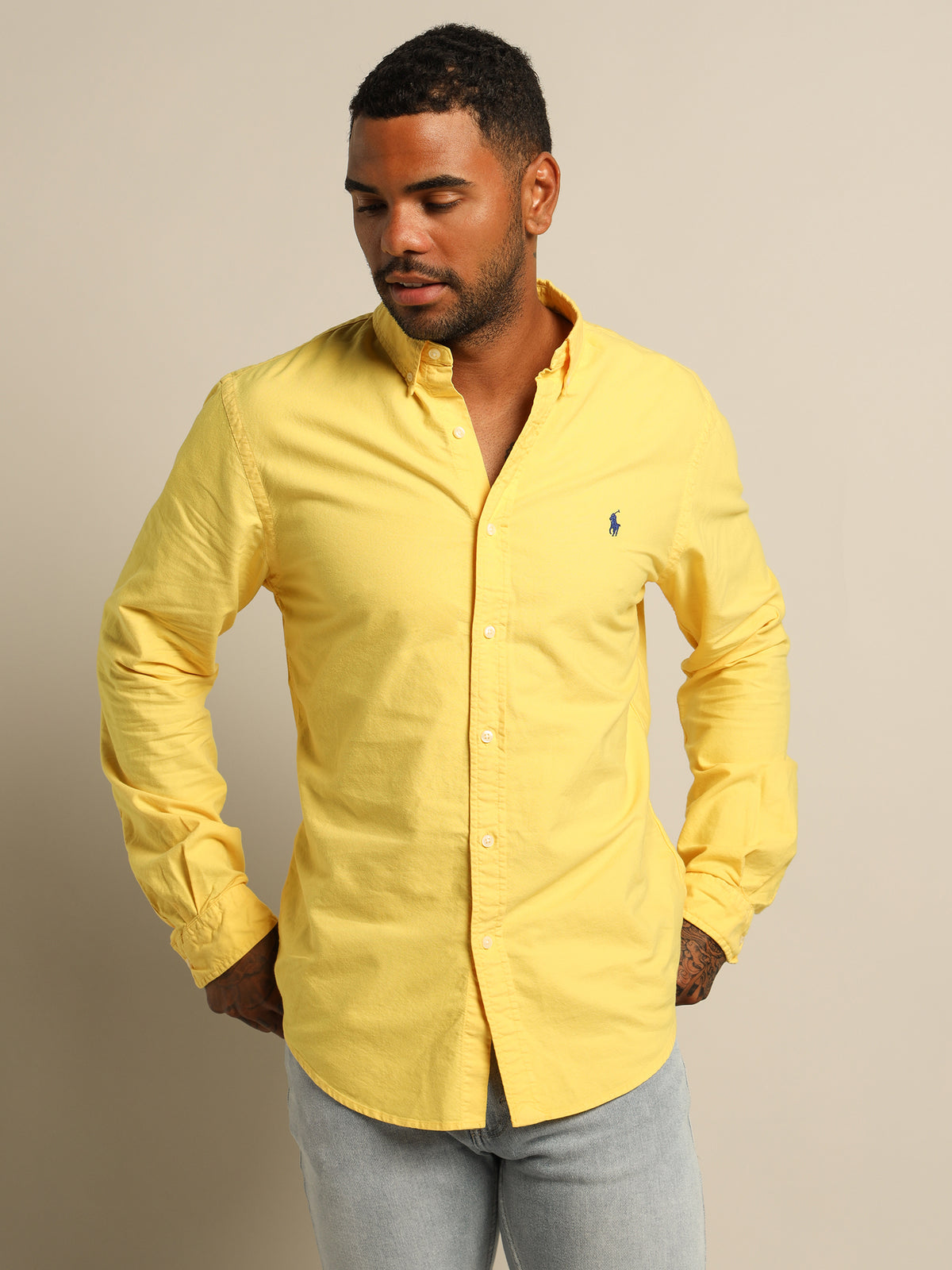 Long Sleeve Sport Shirt in Yellow