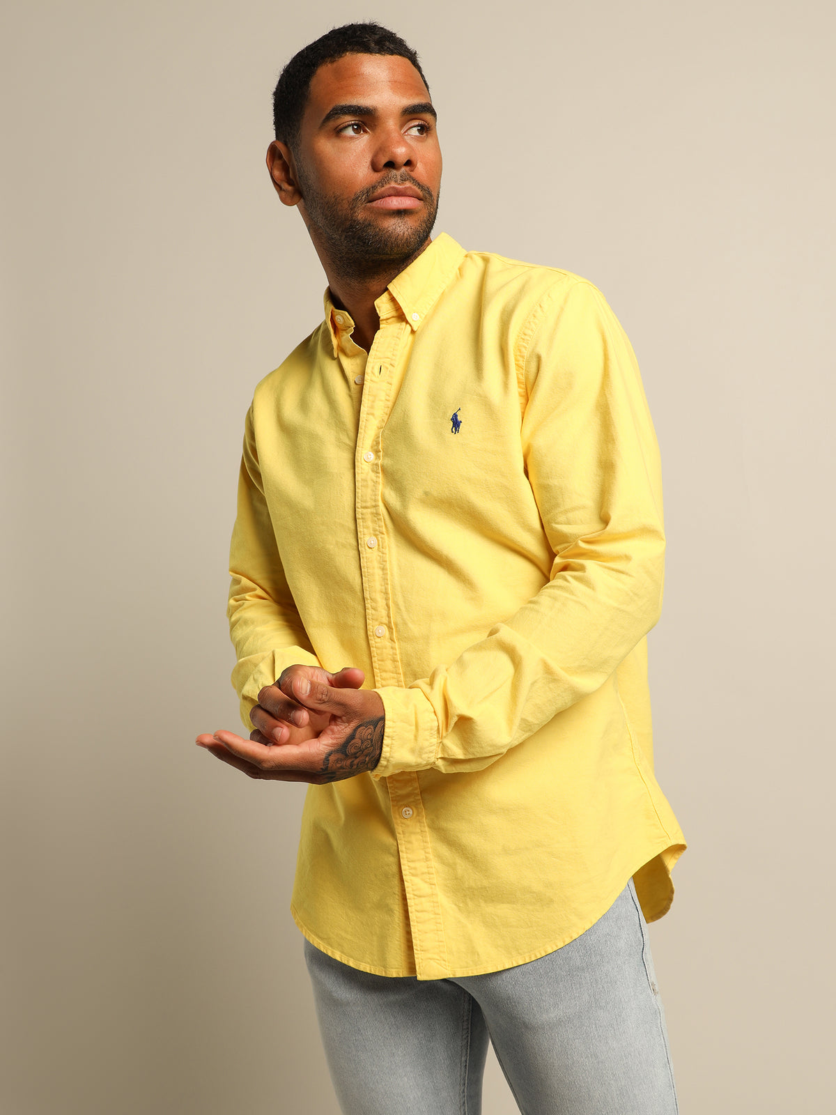 Long Sleeve Sport Shirt in Yellow